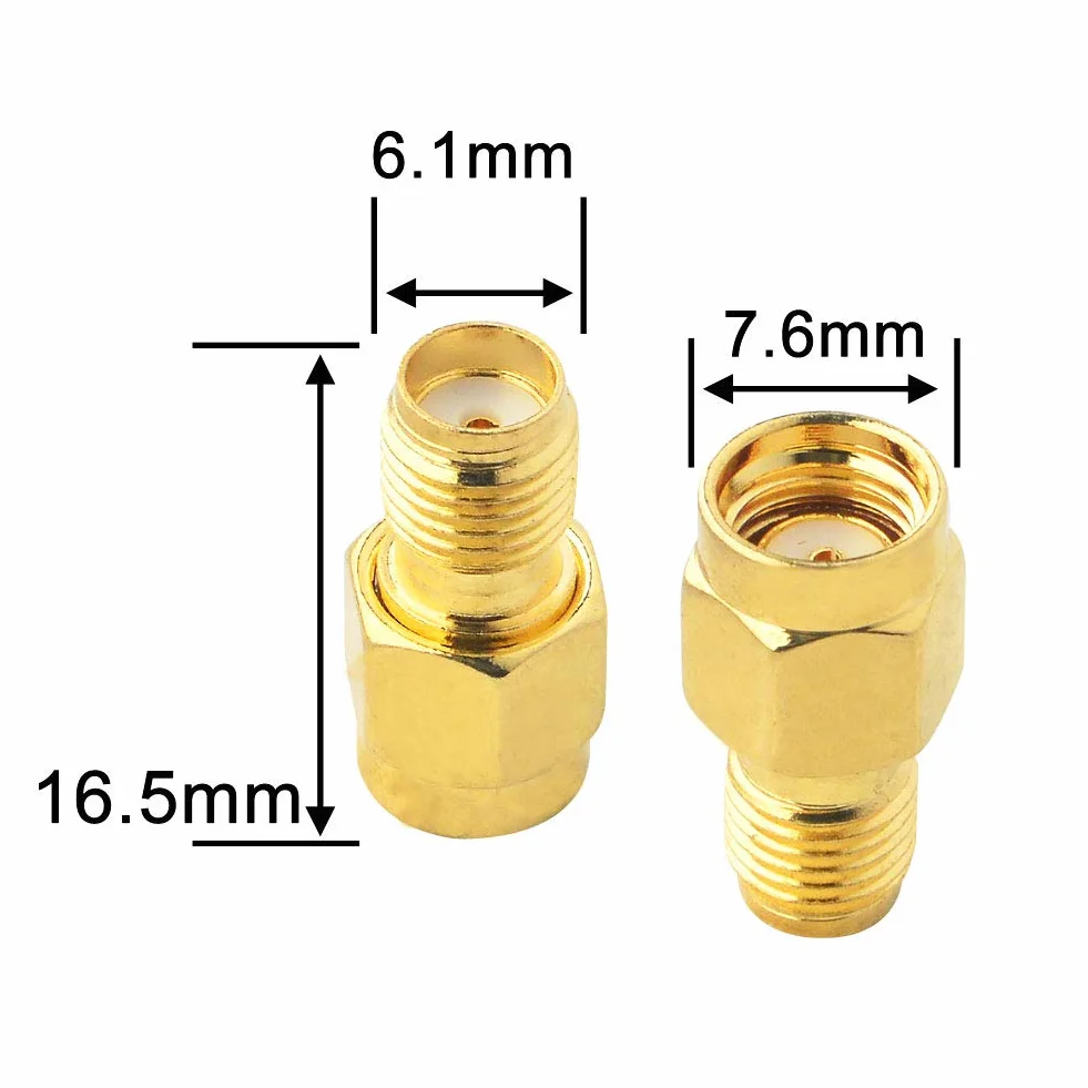 Adaptador SMA a RP-SMA WiFi Antena para FPV Drone, Enrutador, Amplificador de Señal (Paquete de 2)