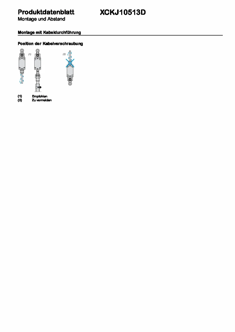Schneider Electric XCKJ10513D Limit Switch Xckj, Steel Roller Lever, 1Nc+1No, Snap Action, M12