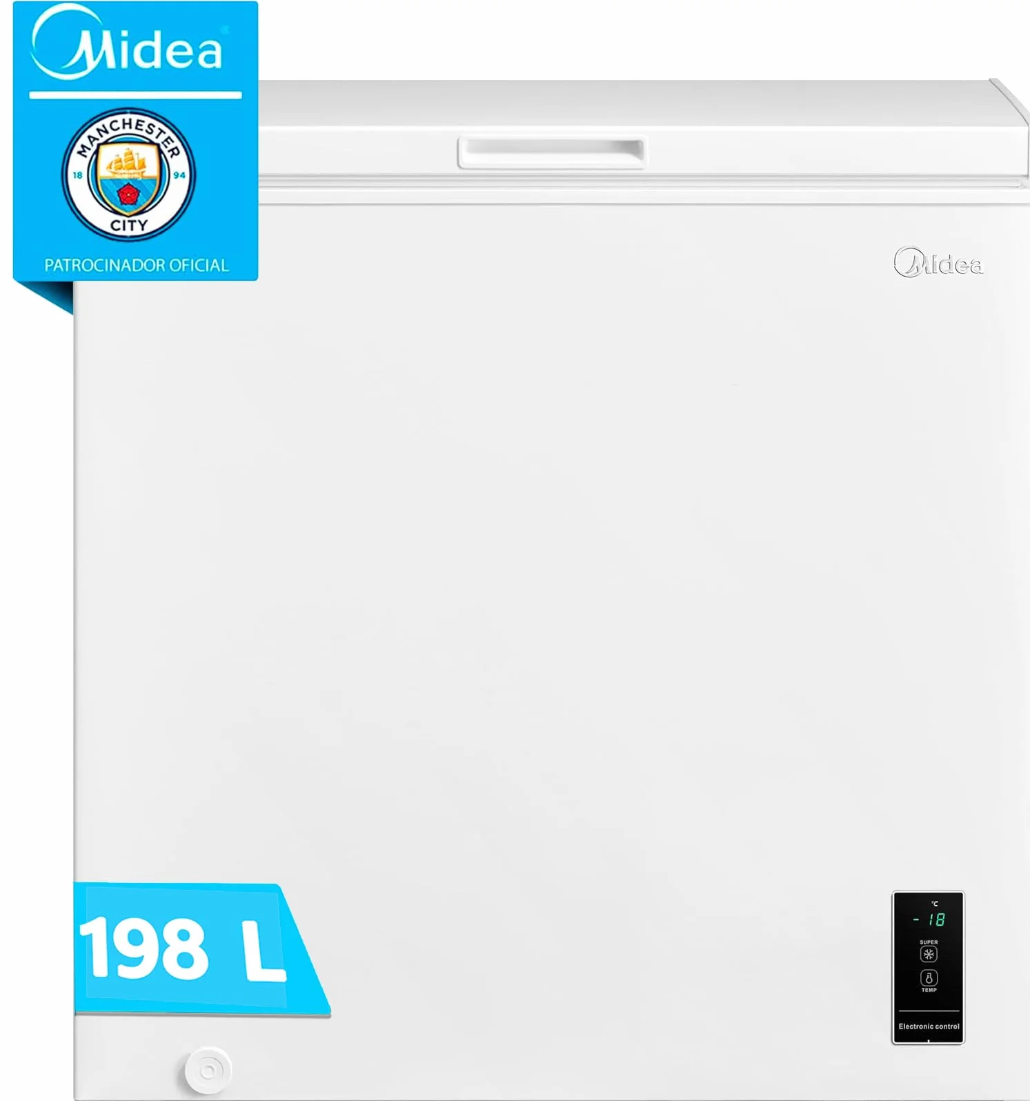 MIDEA Arcon Congelador Horizontal 198L Motor Inverter Control Electronico Temperatura D-Type Tube Silencioso 39dBA Blanco