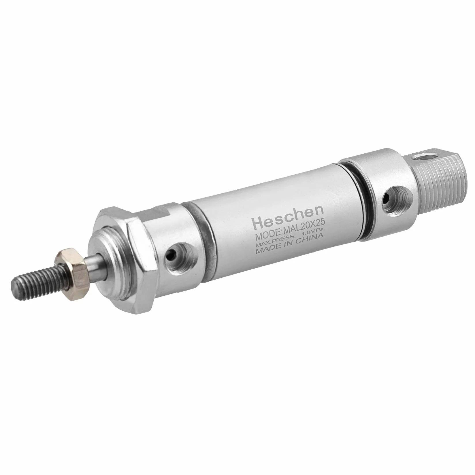 Heschen Cilindro neumático de aire delgado MAL 20-25 PT1/8 puerto 20 mm orificio 25 mm carrera de doble acción