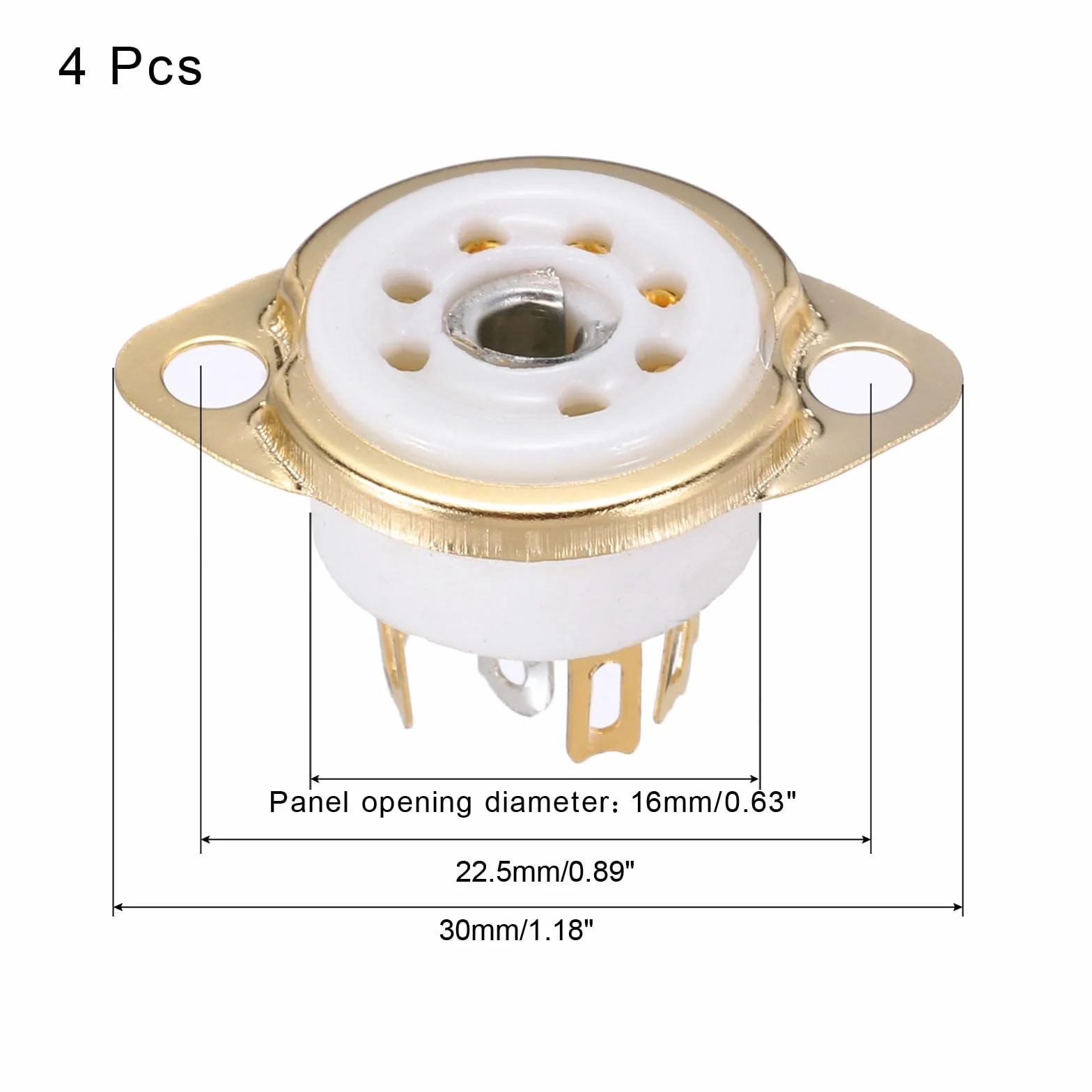 QUARKZMAN 4uds Pasadores Tubo Enchufe Cerámica PCB Zócalo Blanco