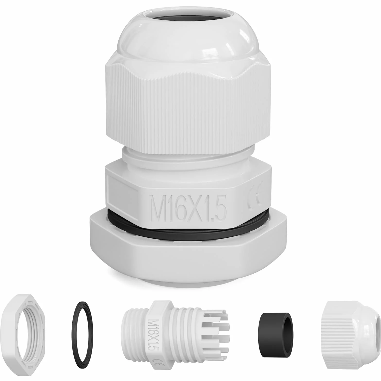 Prensaestopa M16 IP68 Impermeable Resistente al Polvo Resistente a UV Blanco hb-digital