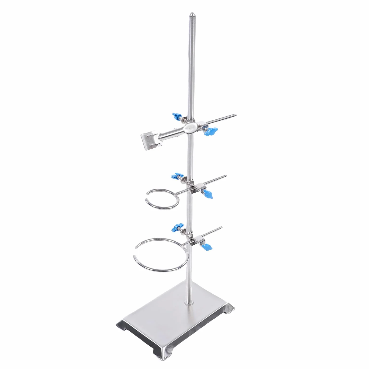 Juego de Soporte de Laboratorio de Acero Inoxidable con Base Acolchada, Abrazadera para Matraz, Abrazaderas para Bureta para Experimentos de Filtración y Calentamiento de