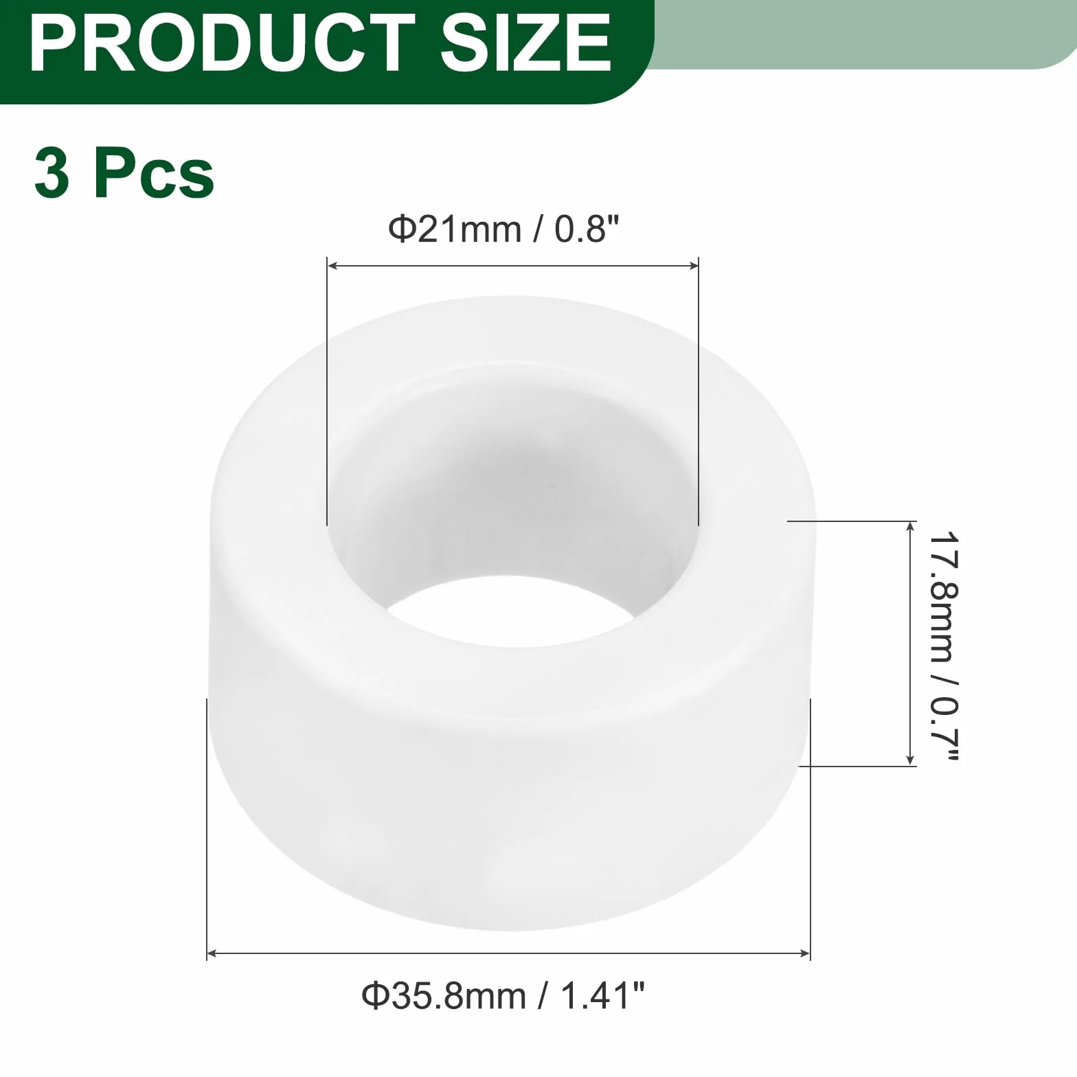 QUARKZMAN 3 Piezas Núcleo Toroidal De Ferrita Para Supresión De Ruido RFI EMI Clip Para Cable 21mm Blanco