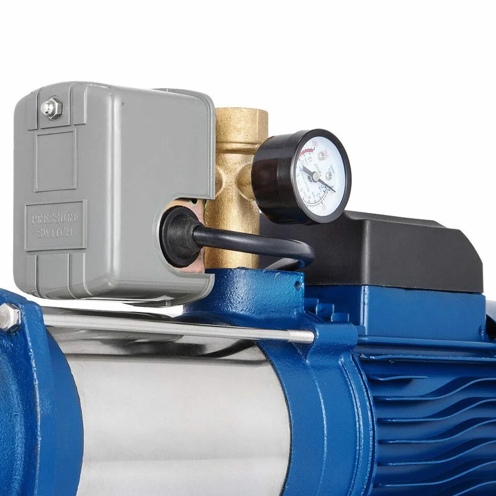 Bomba centrífuga de jardín de 2200 W, 9600 L/H, con interruptor, acero inoxidable