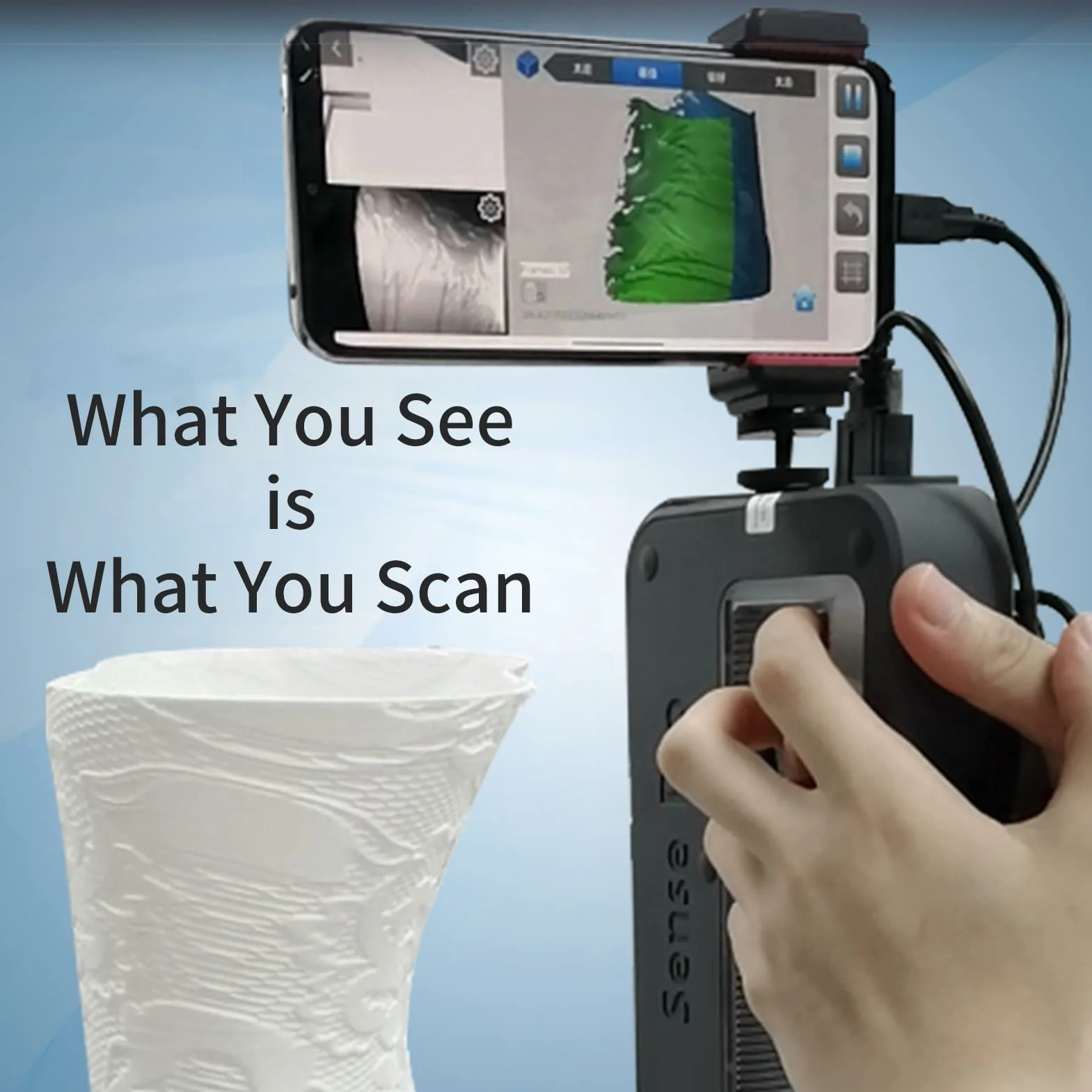 Karlak Escáner, - Escáner 3D portátil 3D Mong de alta precisión de 0,3 mm, compatible con salida OBJ/STL/PLY compatible con 10/8 iOS Android para impresión 3D
