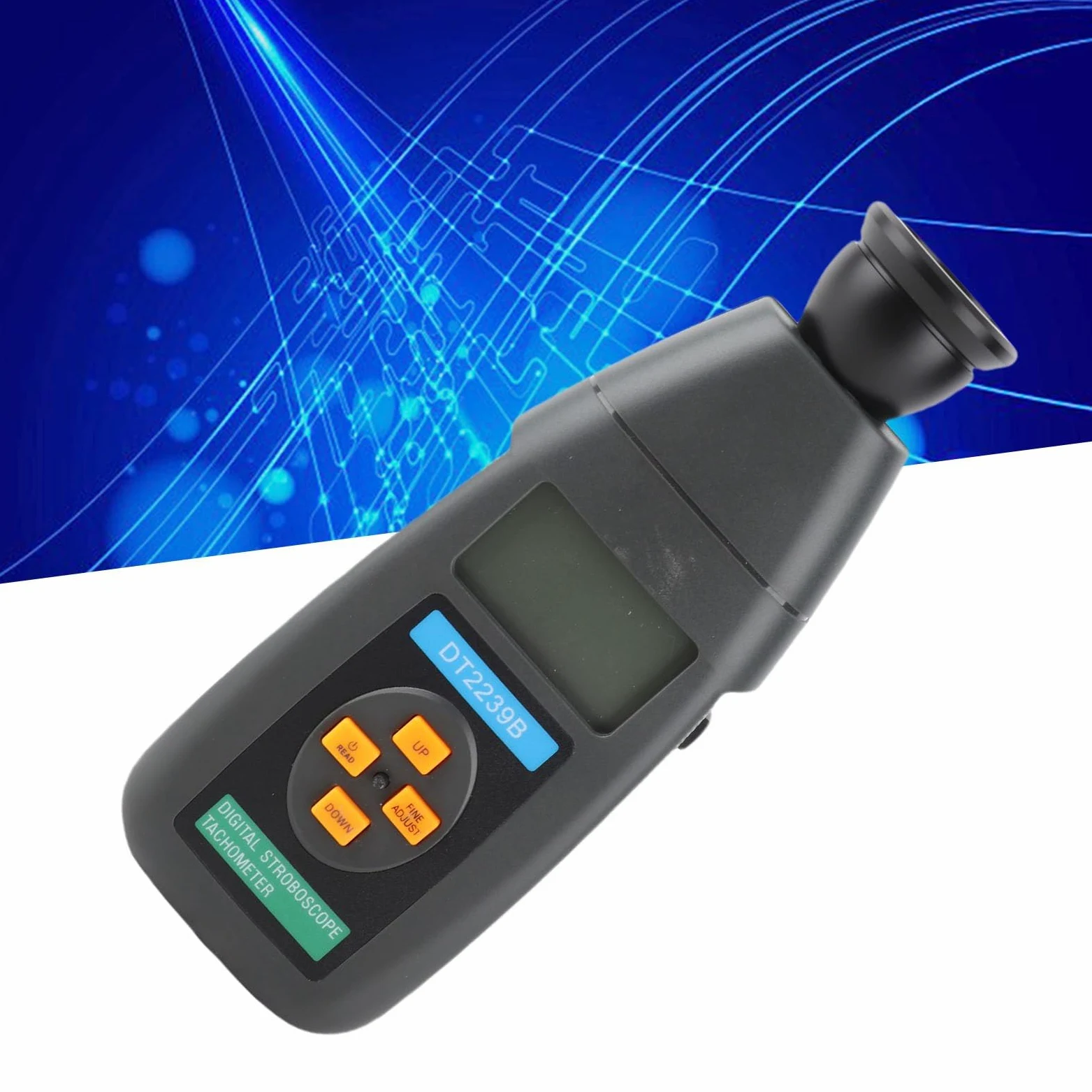 Tacómetro Fotoeléctrico Portátil Estroboscópico Digital para Medición Precisa de la Velocidad Medidor de Revoluciones Estroboscópico DT2239B