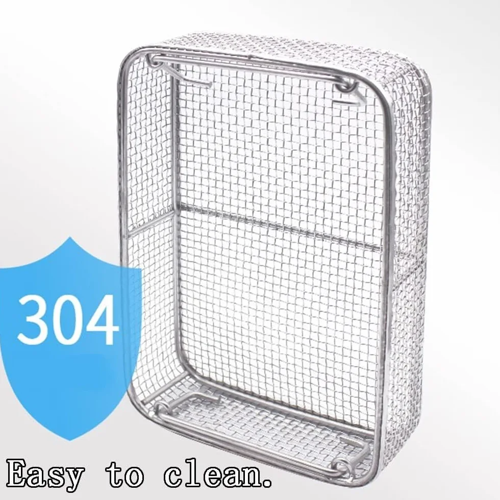 Cesta de Malla de esterilización médica, Bandeja de esterilización de cestas Perforadas de Malla, Instrumento de Acero Inoxidable 304, para Laboratorio hospitalario (Size : 45cm*34cm*7cm)