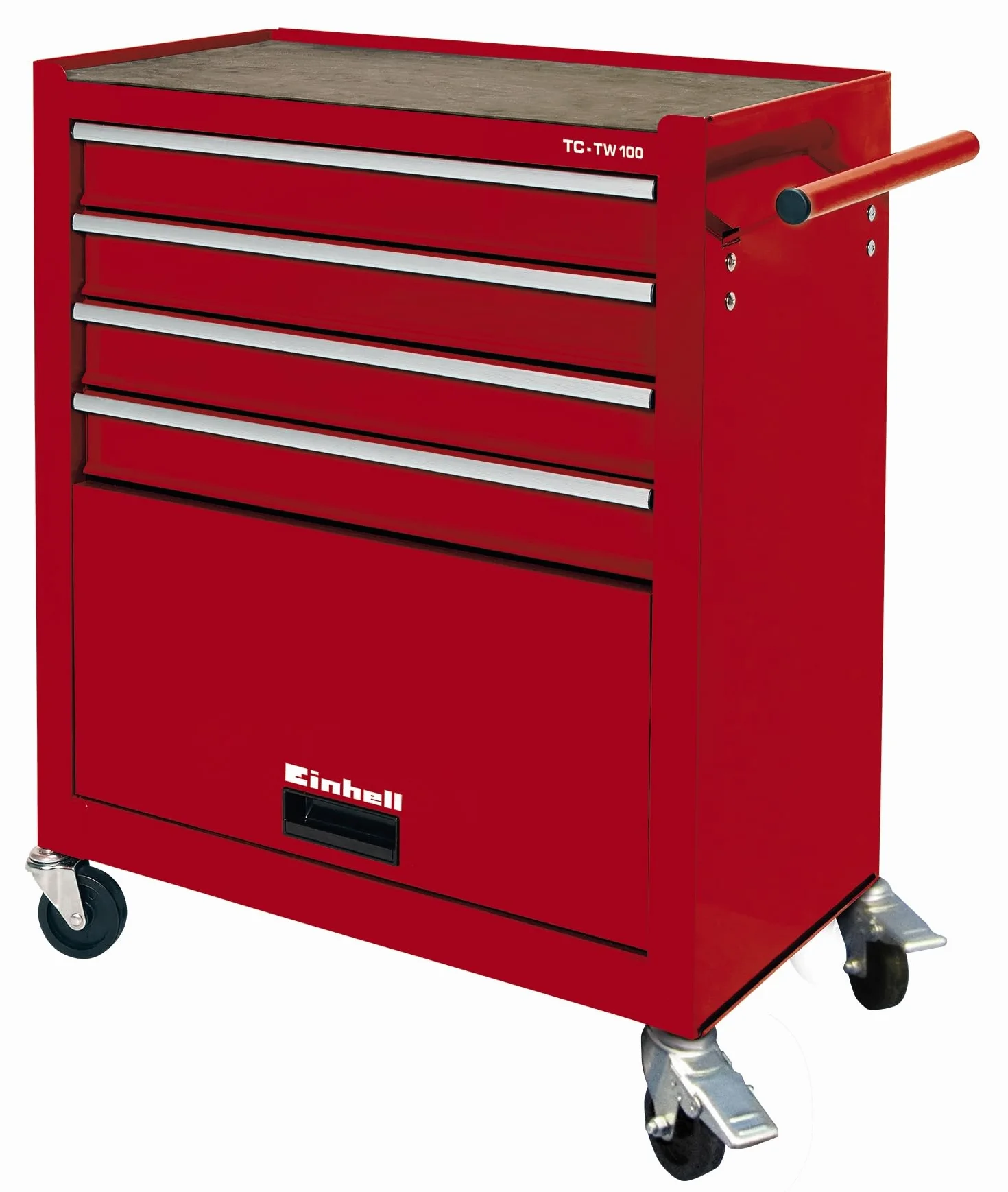 Einhell Carro de Herramientas - TC-TW 100 – con Sistema de Bloqueo, 4 Ruedas giratorias con 2 Frenos de Bloqueo, Compartimento de Almacenamiento con Solapa