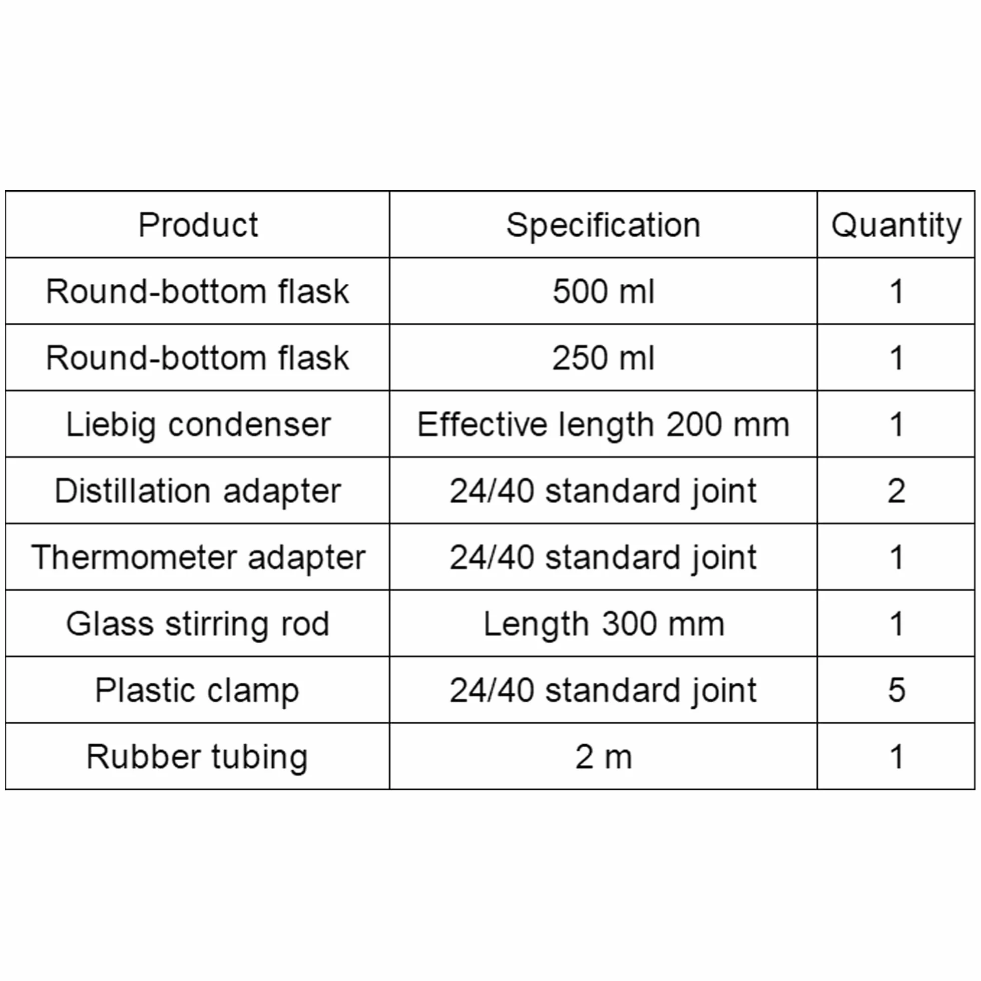 stonylab Aparato de Destilación de Vidrio, Kit de Destilación Simple con Junta 24/40 y Matraz de Reacción de 500 ml para Destilación a Presión Normal/Bajo Vacío, Kit de Cristalería de Laboratorio