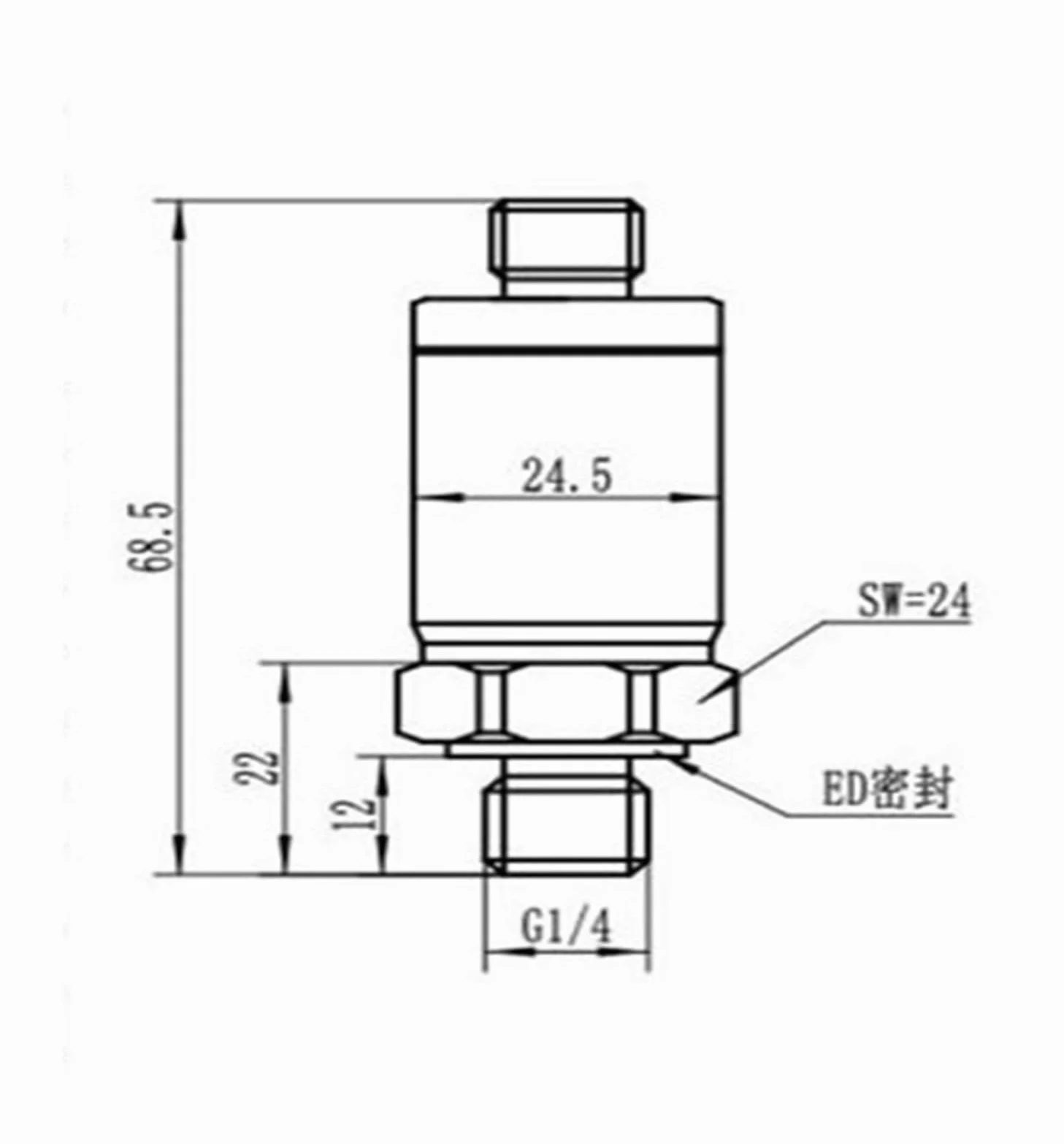 Transmisor de transductor de presión de Agua 4 20ma, 4-20ma 0-1bar Transmisor de presión de Aire Absoluta(0-10Mpa)
