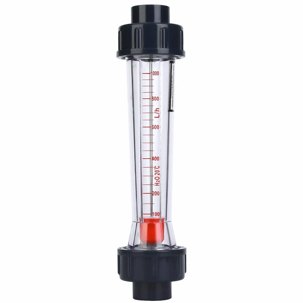 Medidor de flujo LZS-20 (D) 100-1000L/H, tubo de plástico, boca plana 25 mm/1 pulg.