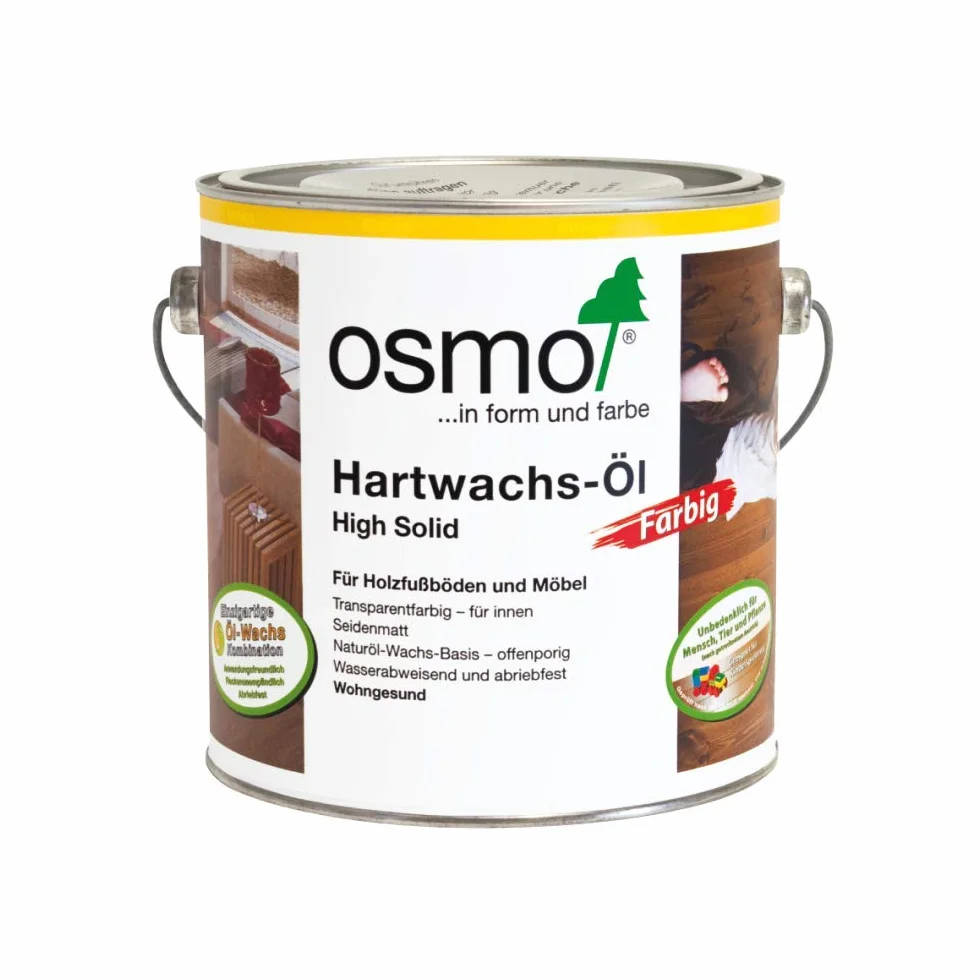 Osmo 3075d tinta duro cera aceite para encerado (2,5 L), color negro