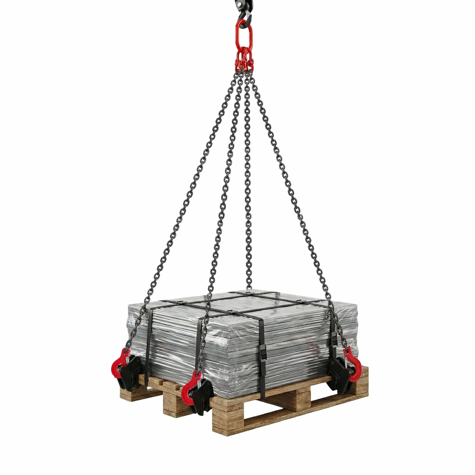 Cadena colgante de 4 hebras acortable 5T con eslabones de mariposa forestal para elevación