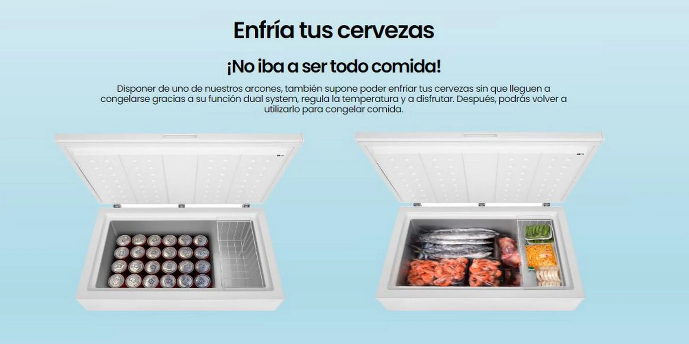 Congelador Arcón INFINITON CH-20H86WEH 199L Inverter Fast Freezing Silent Design