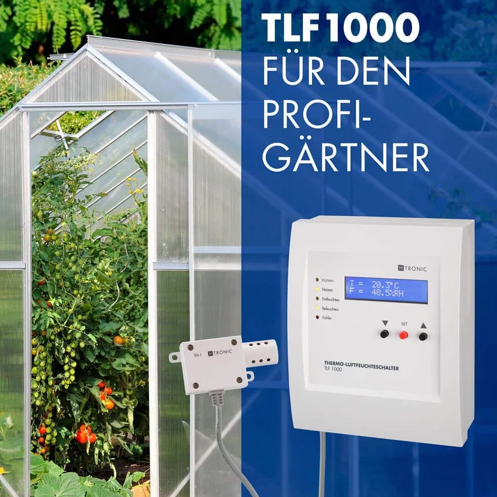 TLF1000 - Interruptor de temperatura y humedad (incluye sensor, termostato, higrostato, 230 V)