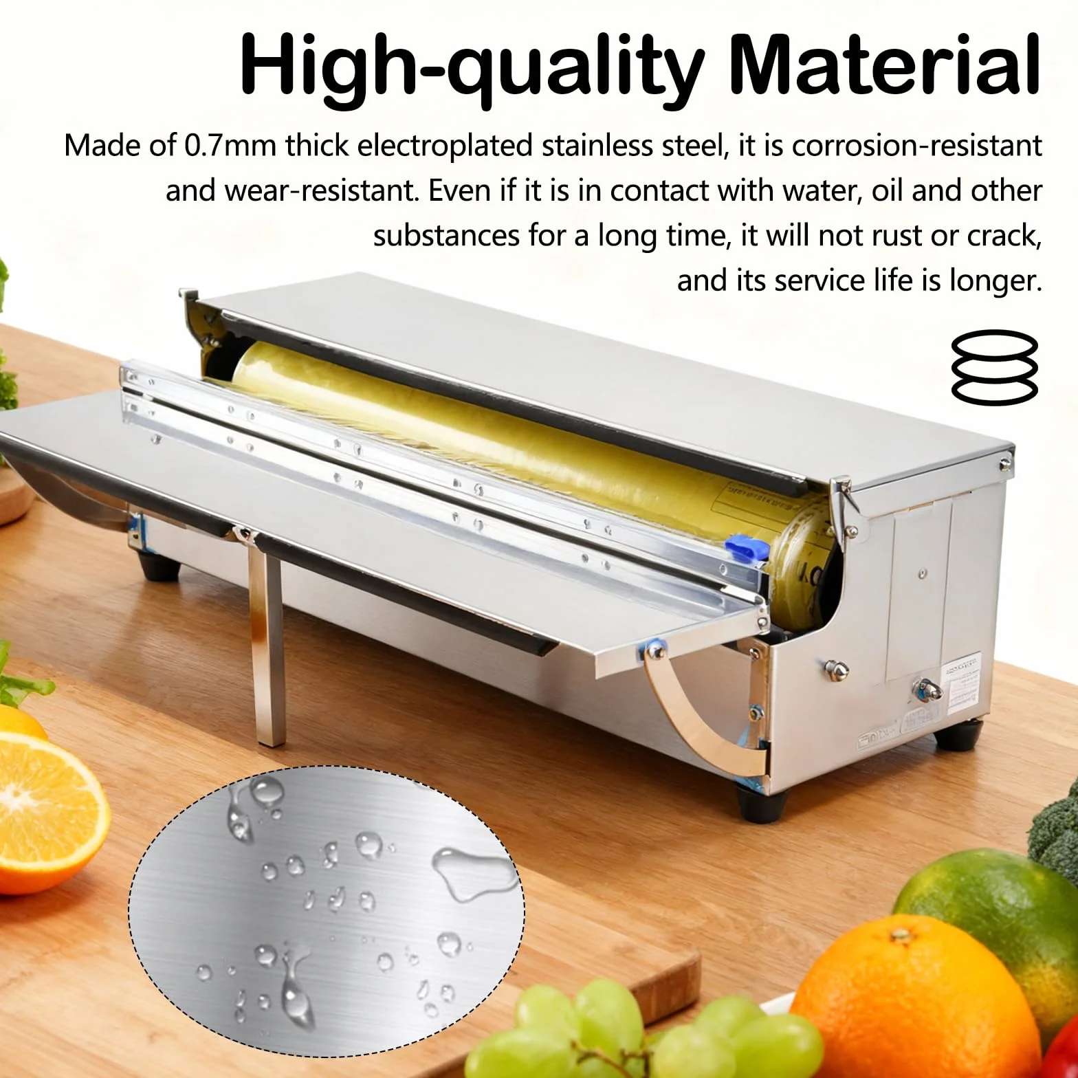 Dispensador de Film Alimentario 450 mm Acero Inoxidable 2 Cuchillas