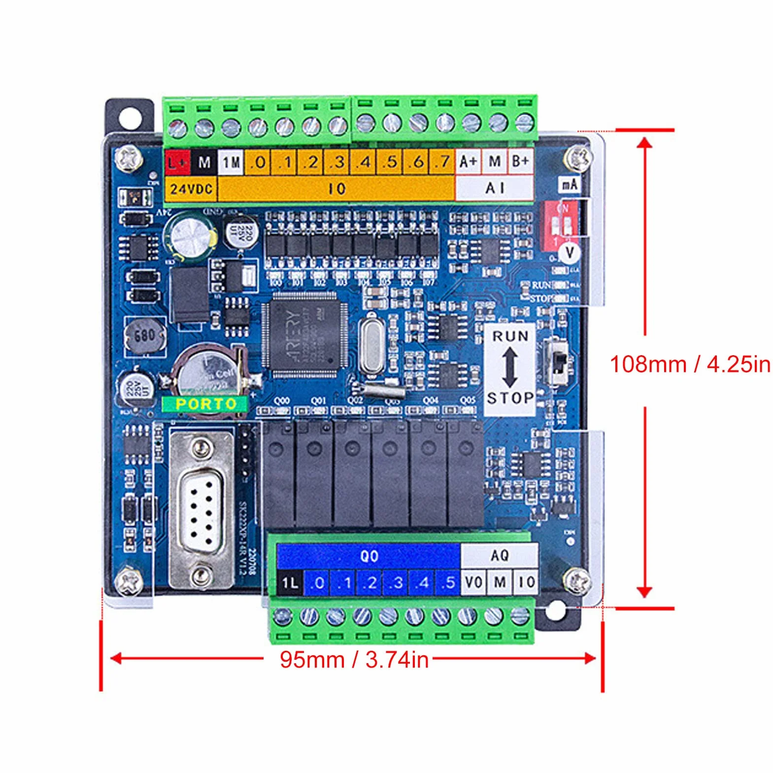 Placa De Control Industrial Controlador Lógico Programable PLC CPU 222XP Accesorio Compatible Con S7 200 Para Control 24V DC
