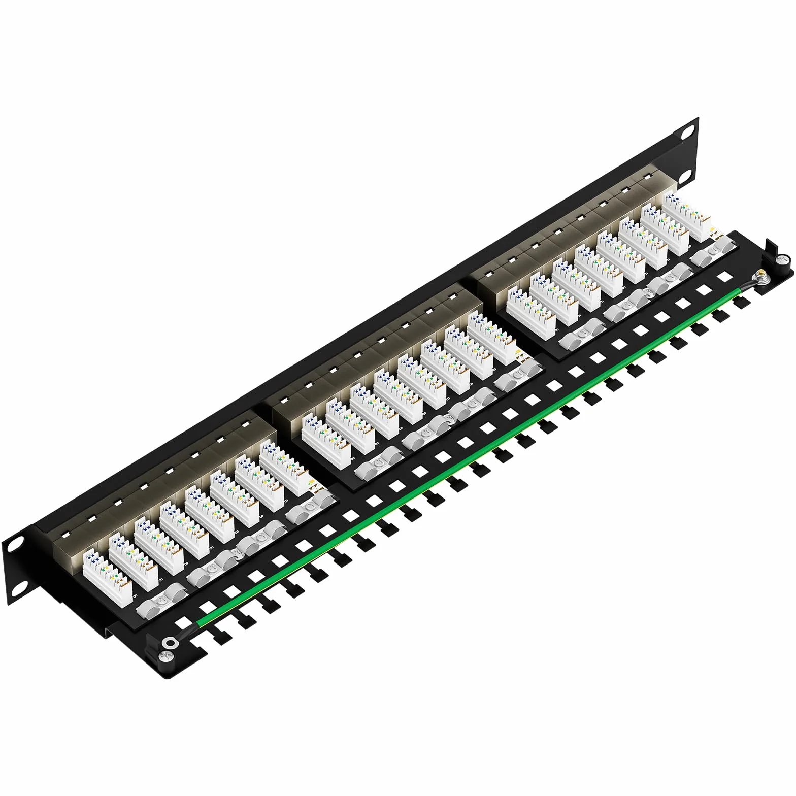 Panel de conexiones CAT 7 24 puertos RJ45 blindado 19 pulgadas