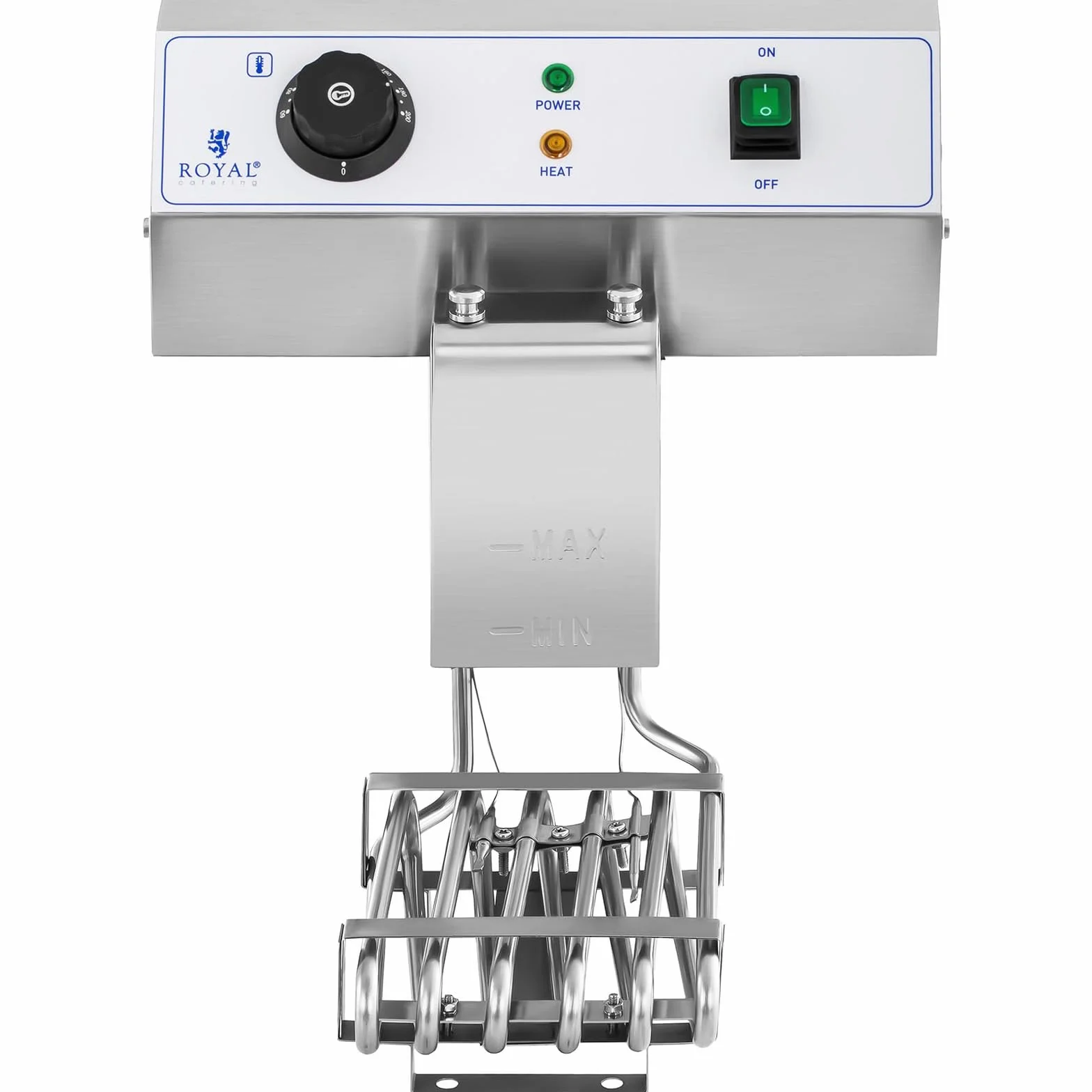 Royal Catering Freidora Electrica Profesional RCEF 10EH-1 (10 L, 3 000 Watt, Termostato, Grifo de vaciado, Acero inoxidable)