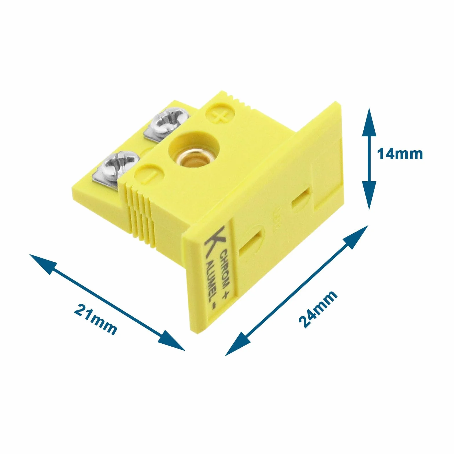 OTOTEC Tipo K Termopar Conectores de Cable 4 Juegos con Panel Mini Enchufe Amarillo 21x24x14 mm MPJ-K-F