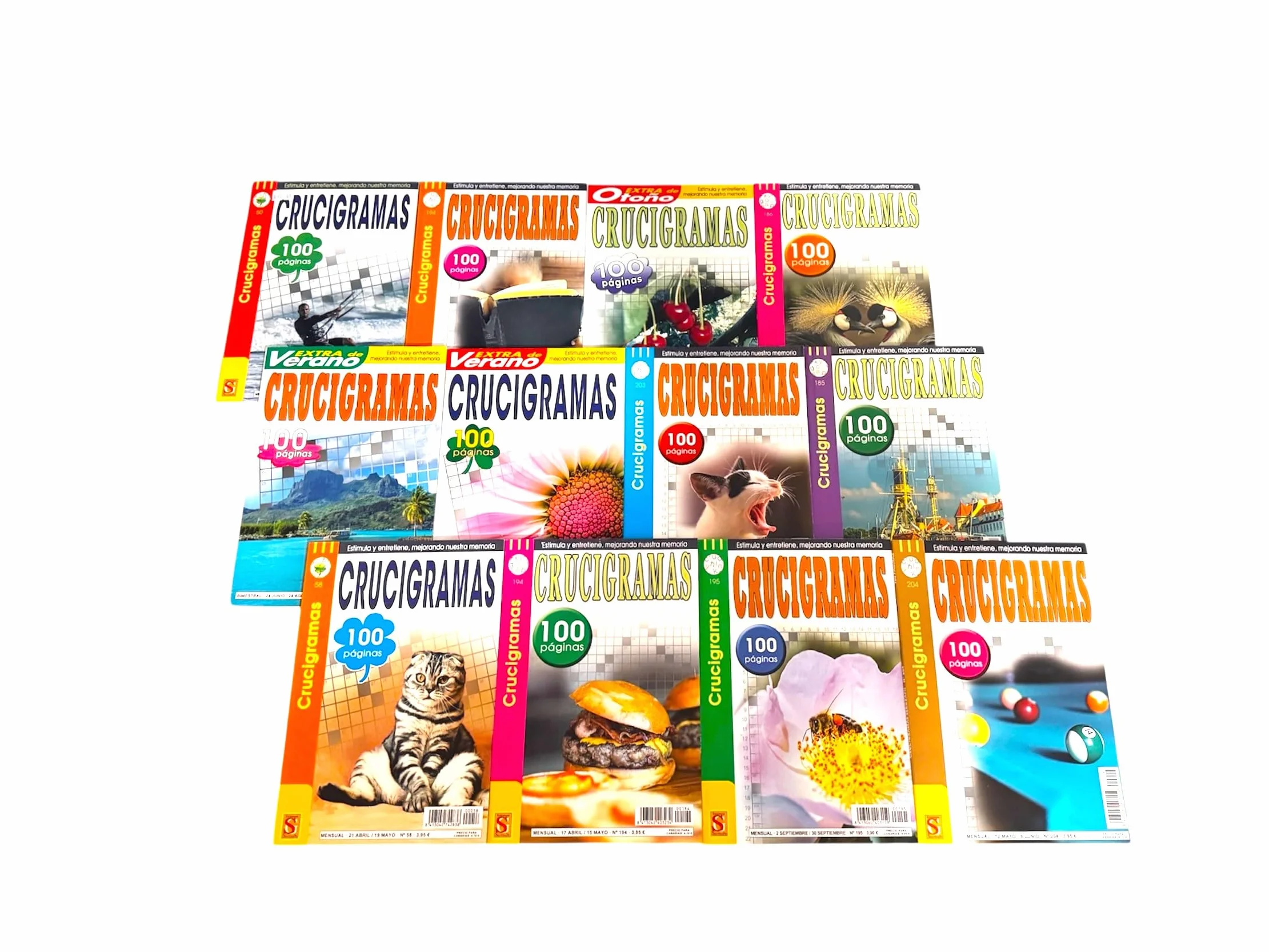 Pack 4 Libros Crucigramas Adultos Mayores 354 Pasatiempos Español Surtidos
