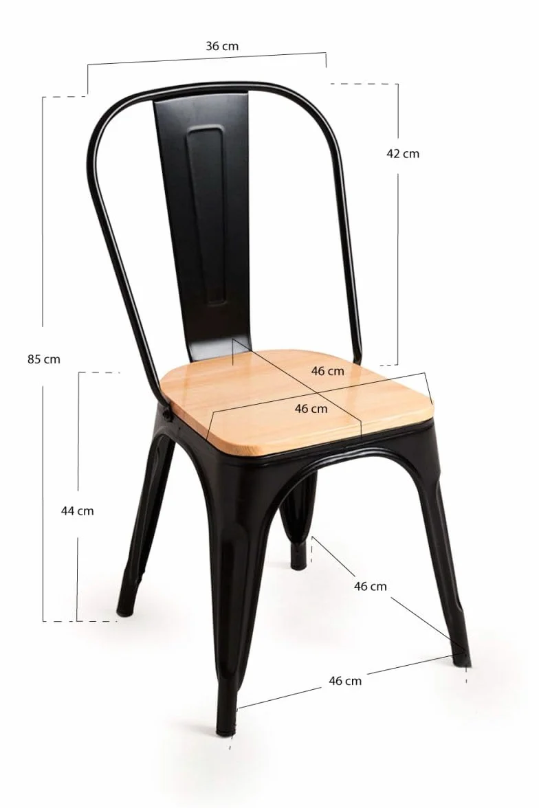 Regalos Miguel - Packs Sillas Comedor - Pack 4 Sillas Torix Madera Natural - Negro