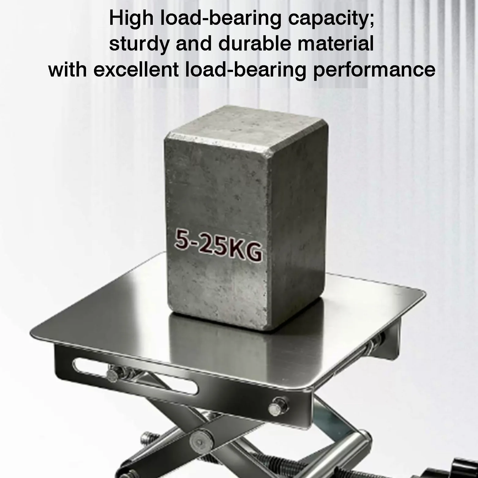 Soporte De Gato Laboratorio Acero Inoxidable, Plataforma Elevación Nivel | Con tapete antideslizante y manija giratoria, rango de elevación vertical 50-460 mm, capacidad de carga 5-25 kg(150x150mm)