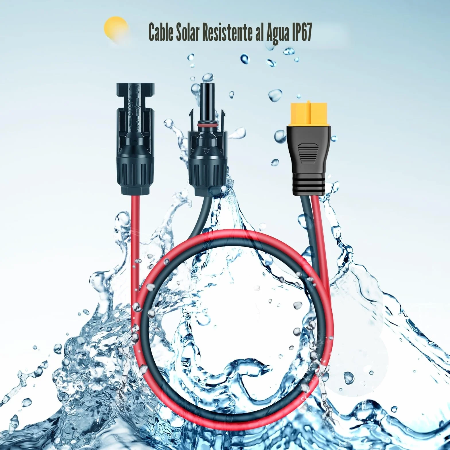 Thlevel Conector de Panel Solar XT60 Cable Adaptador 3 Metros 12AWG