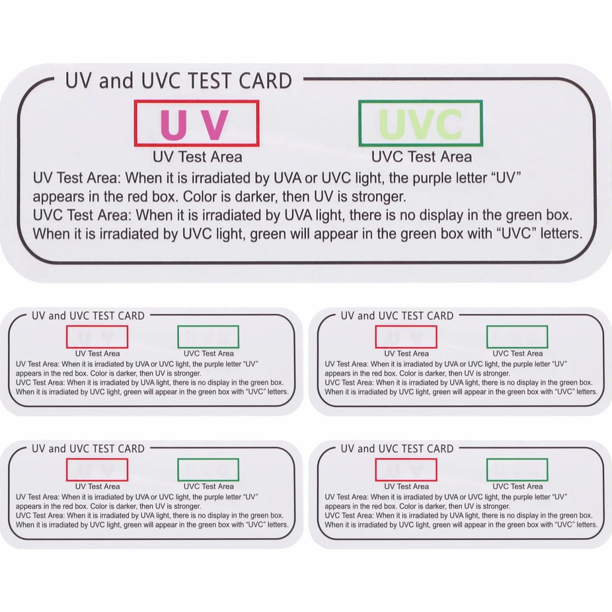 Cabilock 25 Tarjetas De Prueba UV UVC-UVA Indicadores Luz Ultravioleta 2.75x0.98x0.19in