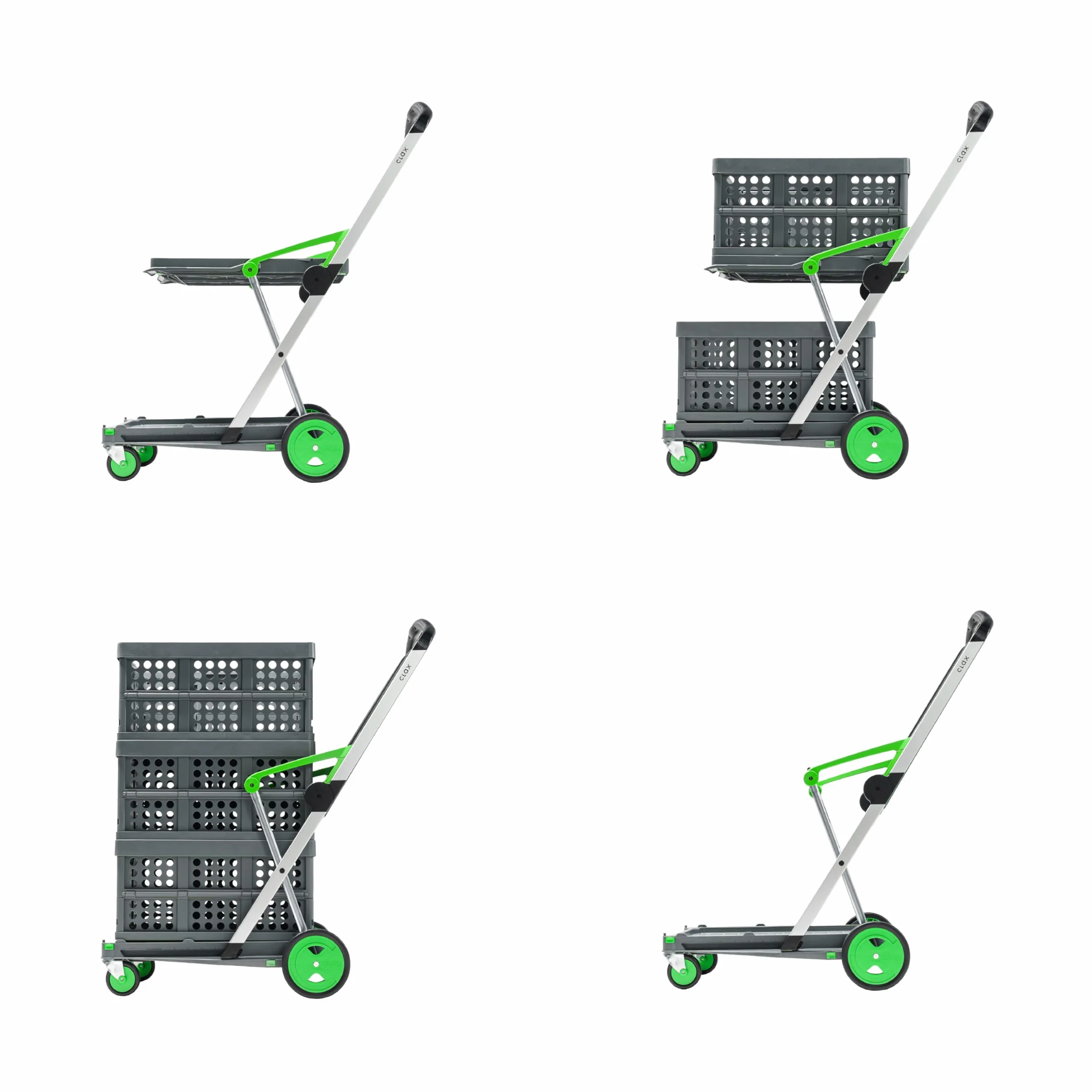 Clax® | Carro de Transporte Plegable | Básico sin Caja Plegable | Carrito de la Compra | Carro para Pedidos | Plegable