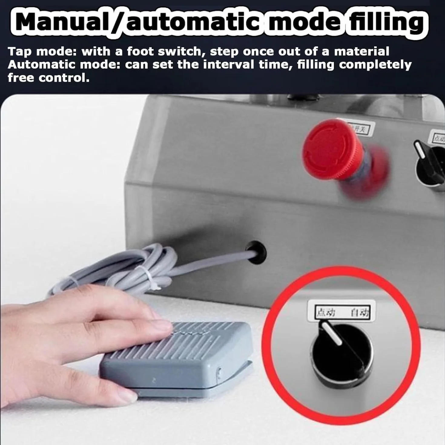 Qiang 300W Máquina De Llenado De Pasta Líquida Neumática 5-1500 Ml,Llenadora Automática De Embotellado con Pedal Y Tolva,para Jugos,Leches,Alcohol,Bebidas Cosméticas Aceite Miel,20-200ML