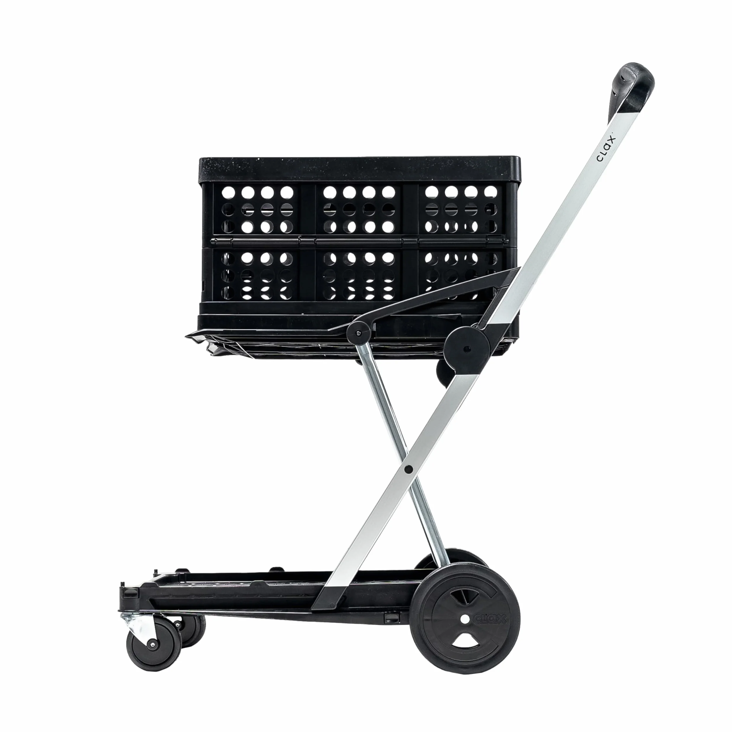 CLAX® Carro de Transporte | Carro Plegable | Carro de Bandejas | con Caja Plegable Gratuita | Negro (Black Edition) | Plegable