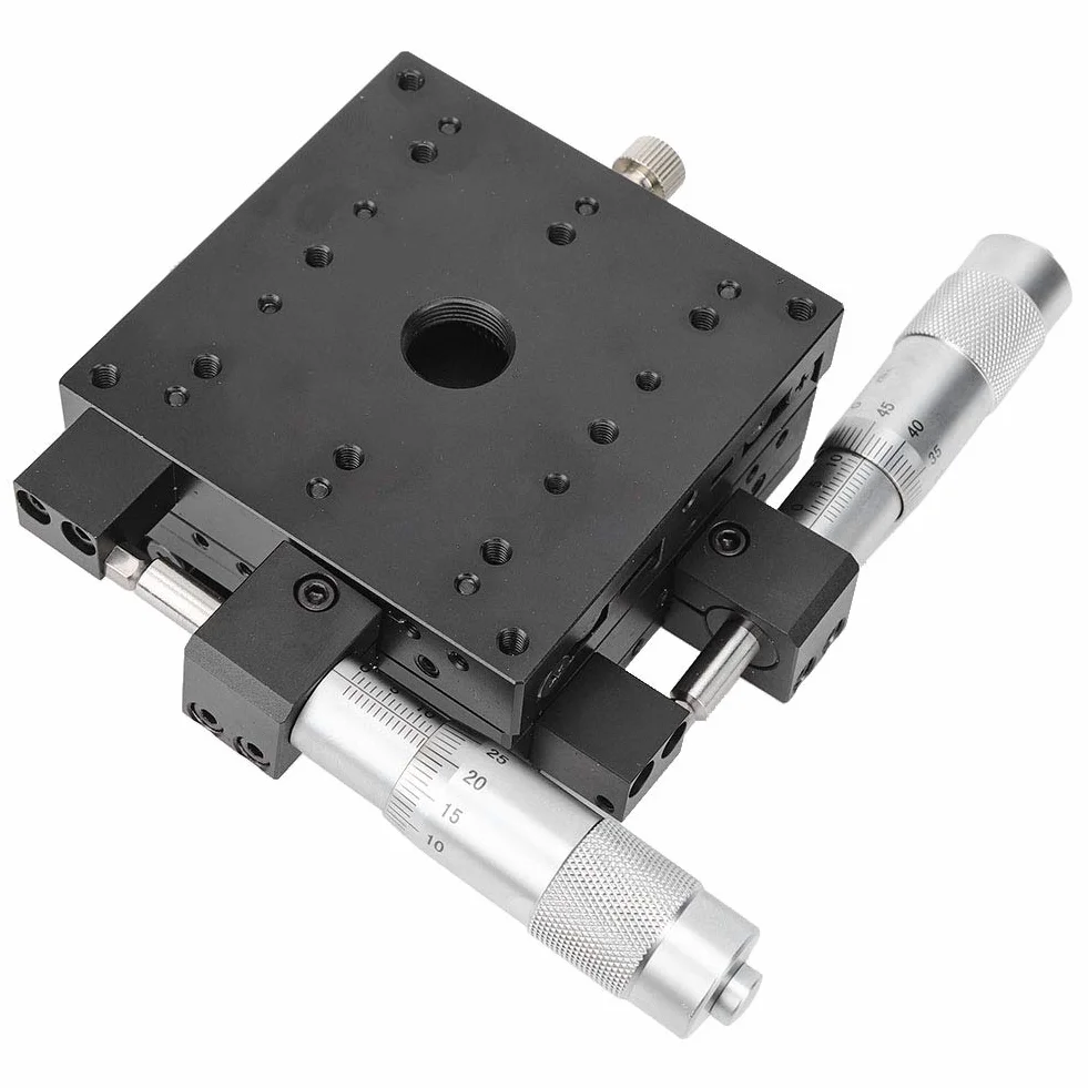 Rodillo de Ajuste Fino Manual XY Etapas L 80x80x40 Mm - SEMY80-AS Etapas XY L para Control Preciso y de Movimiento