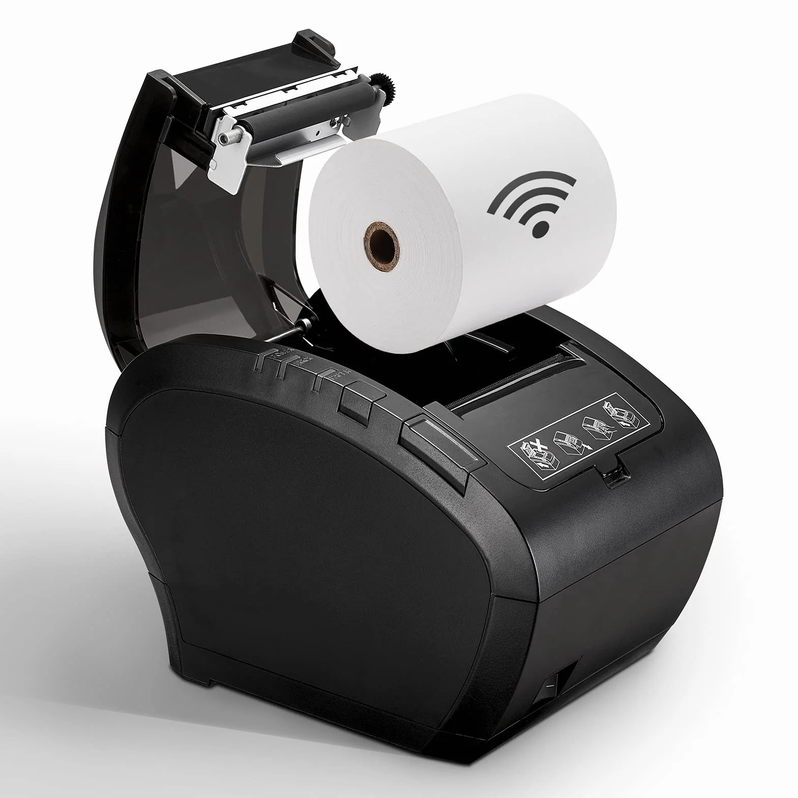 MUNBYN WiFi Impresora termica, Impresora de Ticket, Térmica WiFi, Impresora de Recibos 80mm, Ticketera Velocidad 300mm/s ESC/POS Compatible con Mac/Android/Windows-Negro