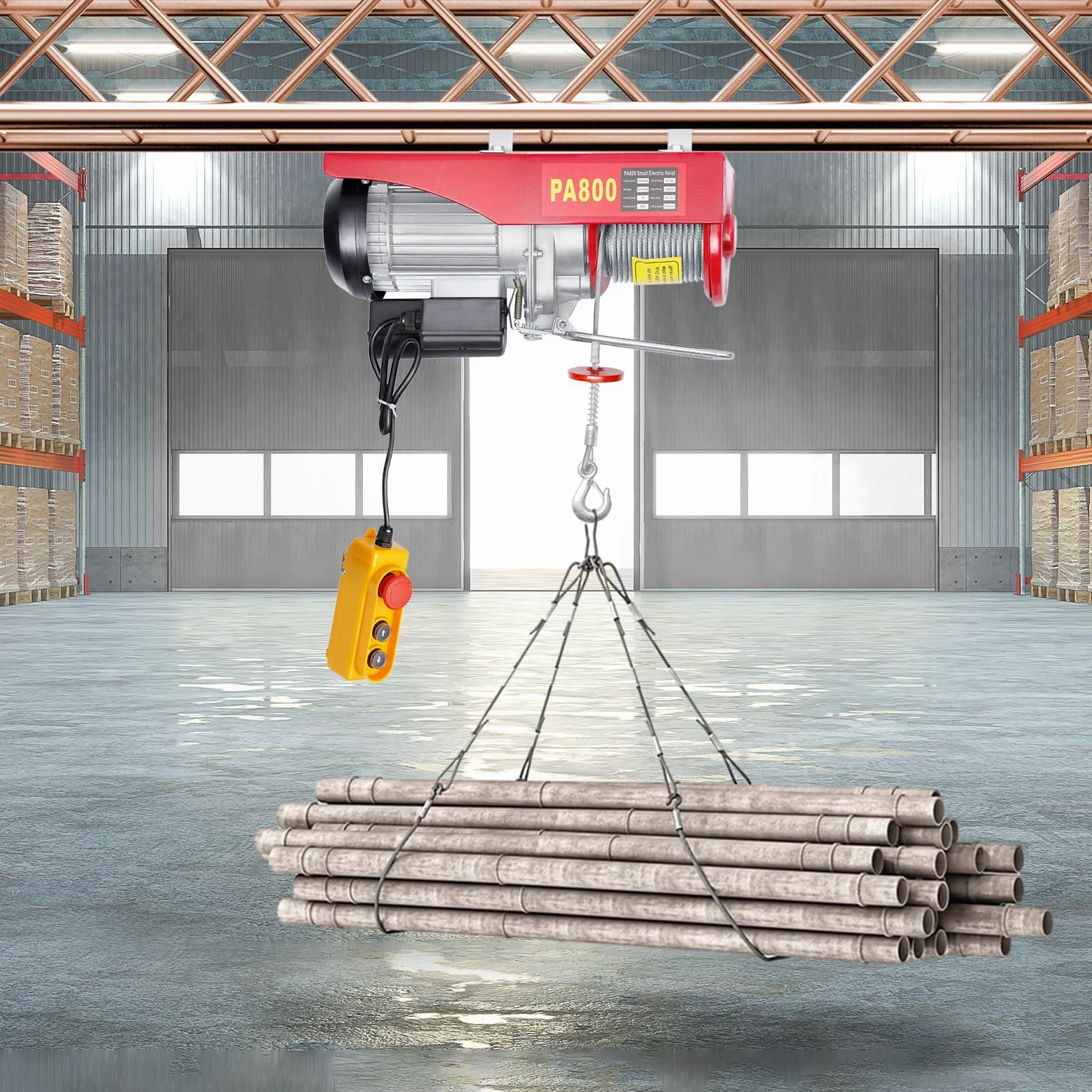 Polipastos eléctricos, 500 KG-1000 kg, cabrestante de polea, grúa, cabrestante de andamio, cabrestante de grúa, garaje, rotación de cable de 220 V 1600 W para fábricas, almacenes, construcción de