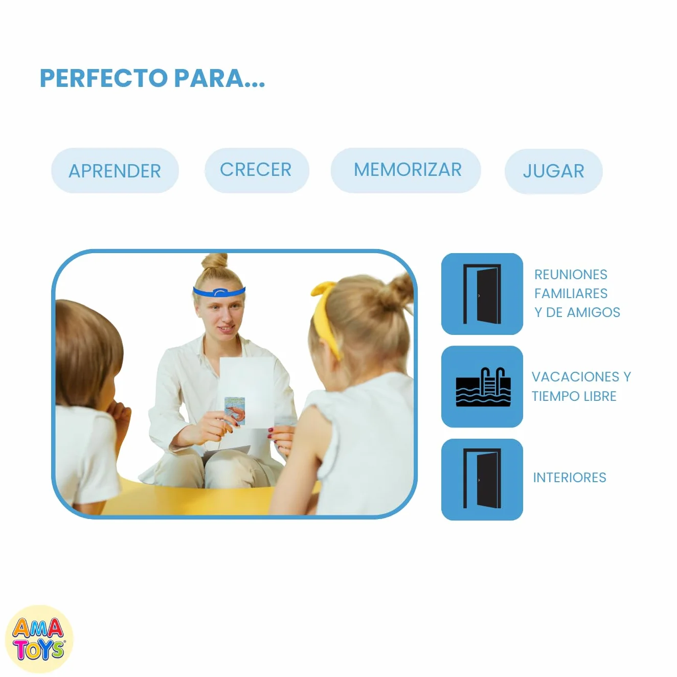 Adivino Que Soy Guess Game – Juego de Mesa para Niños y Familias, Adivina la Palabra con Cintas y Cartas, 2-6 Jugadores, +3 Años