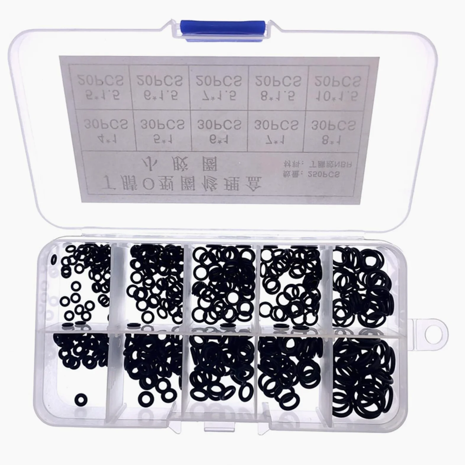 Piezas de hardware 250 unids/caja NBR Kit de anillo de sellado Espesor 1/1,5 mm Caucho de nitrilo NBR Junta tórica Anillo de sellado O Anillos Juego de goma,Material Confiable