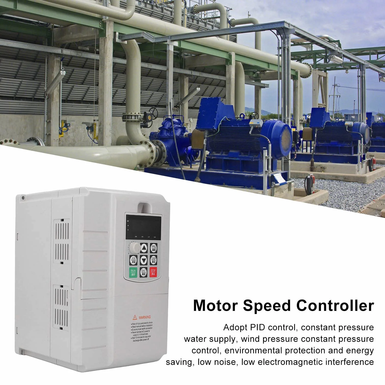 Inversor de Uso General 4KW 25A, Filtro Integrado, Control PWM, Entrada Monofásica de 220 V, Salida Trifásica de 380 V, para Ventiladores, Bombas, Compresores de Aire