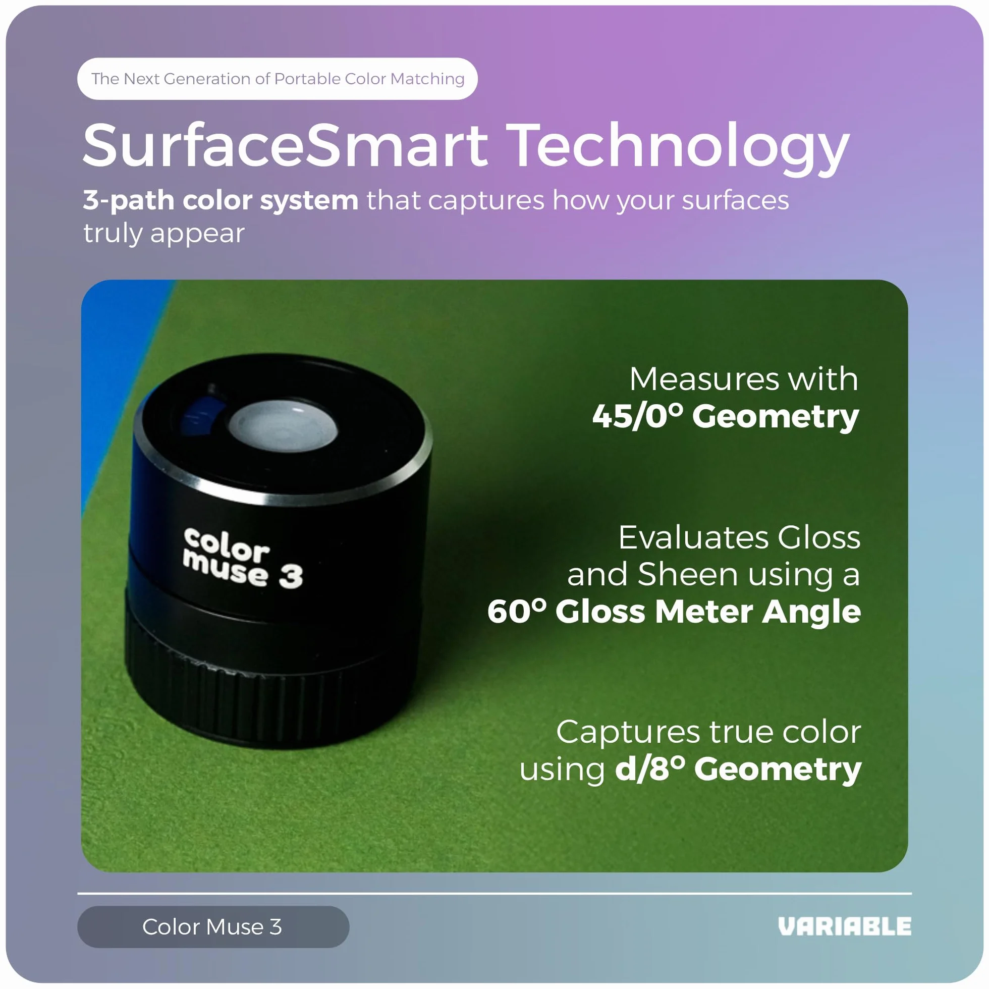 Color Muse 3 Medidor de Color y Brillo Material Smartphone Compatible