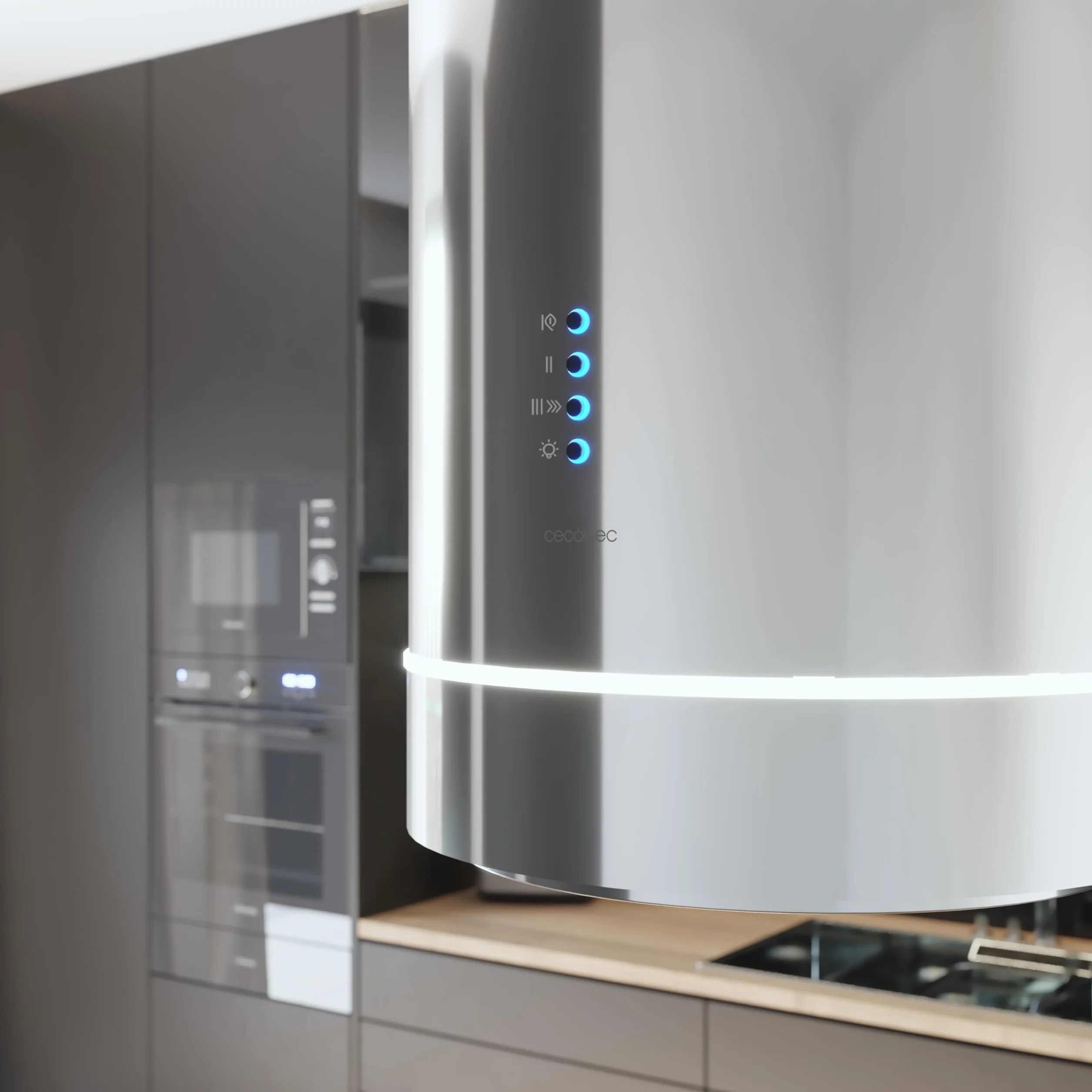 Cecotec Campana Extractora Isla Redonda 38cm Bolero Flux Ire 388000 Inox A++ 712m3/h 210W