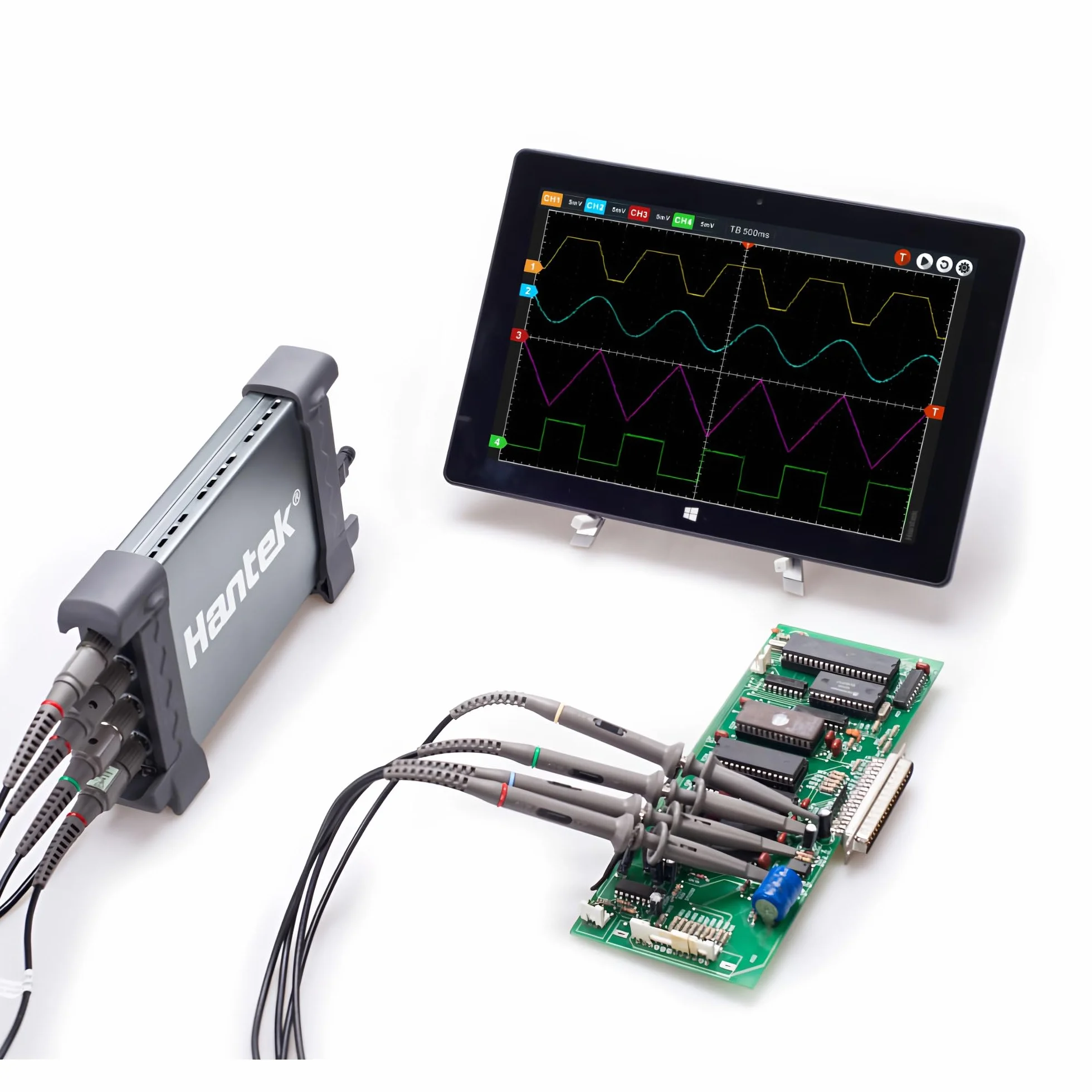 Hantek Qingdao Automotive USB/PC Osciloscopio Hantek6074BE Kit I II III IV 4 canales Osciloscopio Hantek Qingdao Automotive USB Osciloscopio 70MHz 1GSa/s (Hantek6074BE-kit II)