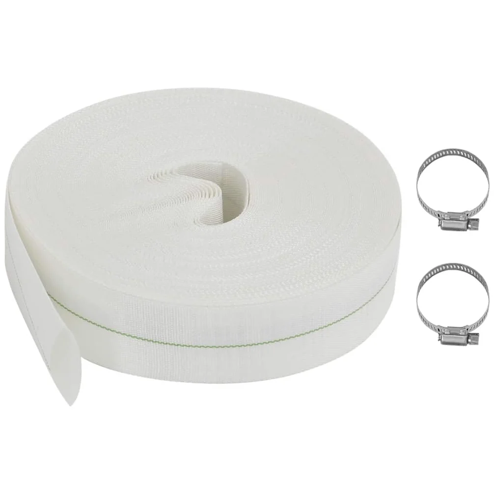 Manguera plana de 50 m de PVC flexible de 1,5 pulgadas con capas en espiral y refuerzo de poliéster, resistente a la presión hasta 8 bar, ideal para tuberías de agua, fontanería, conexión