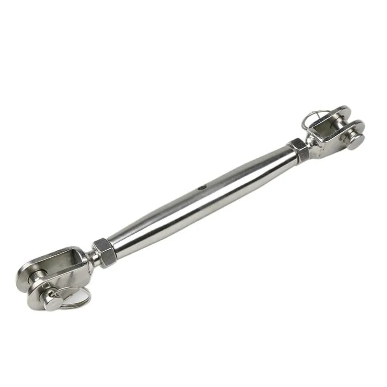Presillas Cable Acero M5 M6 M8 M10 M12 M14 M16 M20 304 tornillo de aparejo de velero marino de acero inoxidable mandíbula de cuerpo cerrado/tensor de mandíbula Abrazaderas De Cuerda De Cable(M14,2pcs)
