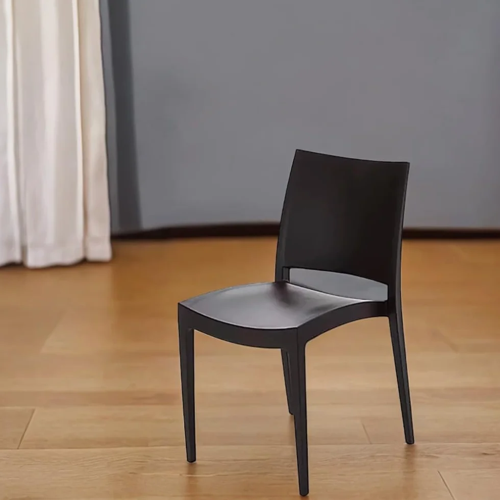 MBH - Silla de Hostelería Bob Color Antracita para Interior y Exterior. Silla para Terraza, Bar, Restaurante y Cafetería. Mobiliario de Hostelería (Pack de 4 Unidades)
