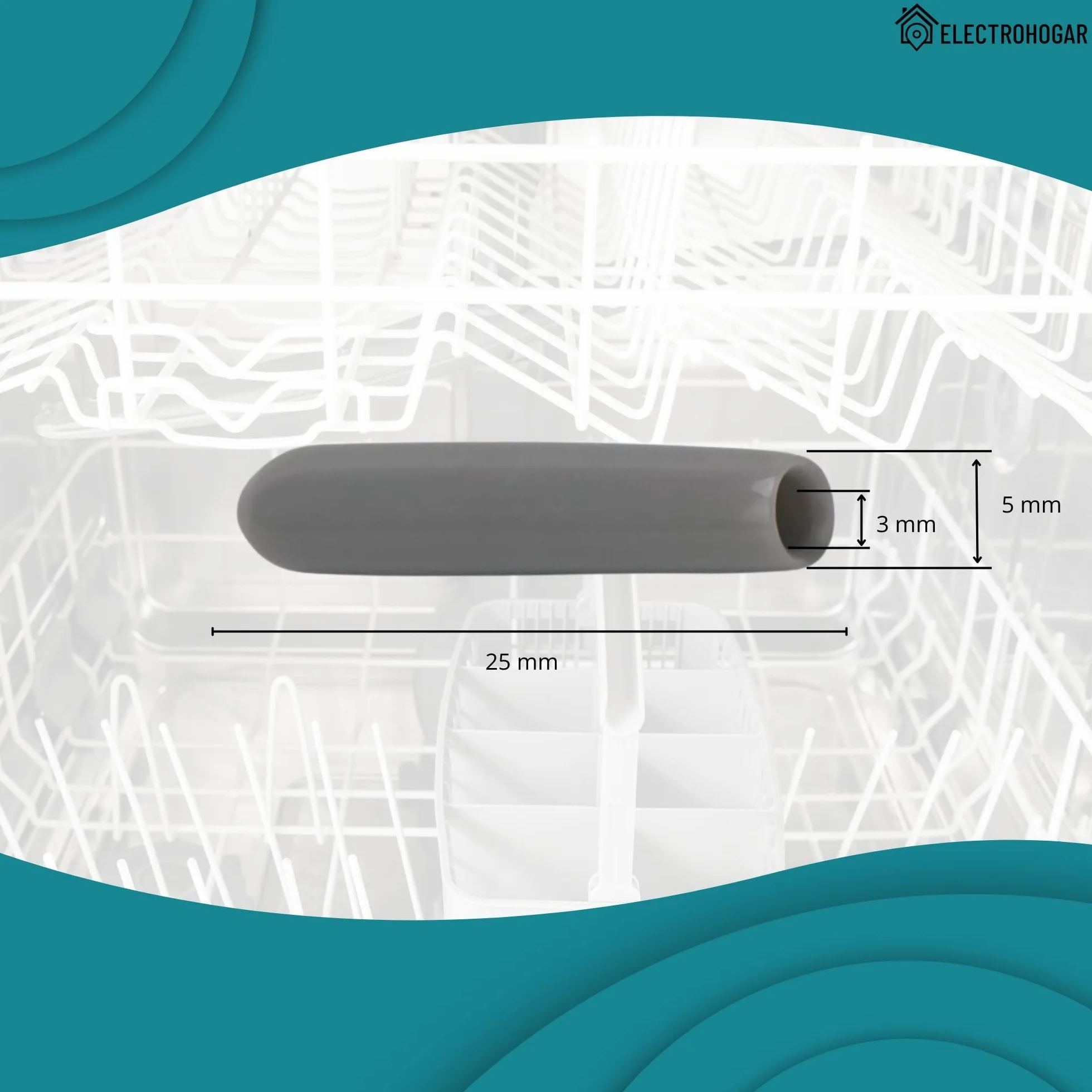 125 Tapas para Cesto Lavavajillas Compatible con Bosch, Electrolux, AEG, Balay, Teka, Siemens, Zanussi (Gris)