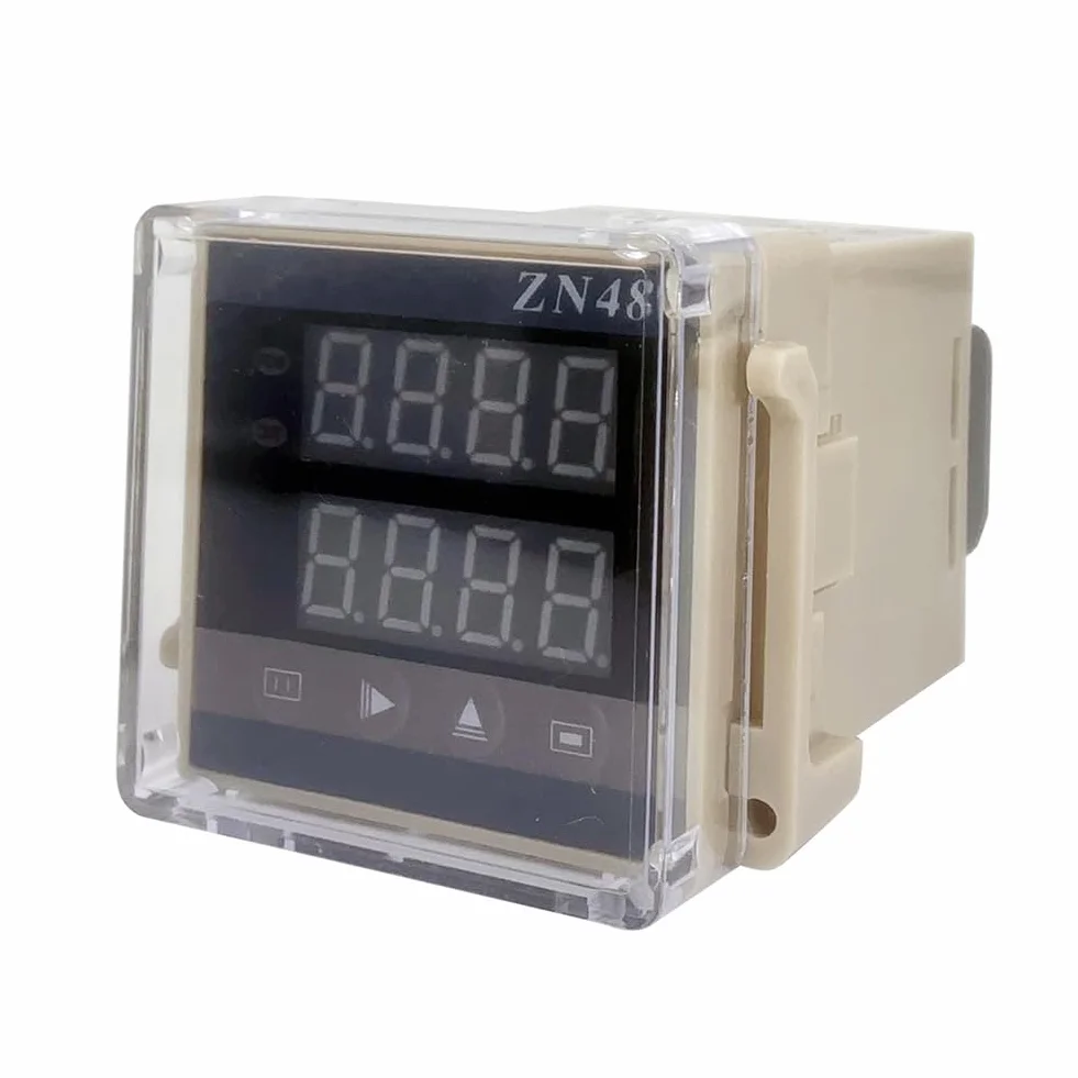 serie ZN48 relé de tiempo digital contador 220VAC 380VAC 24VDC controlador de tiempo multifunción contador de revolución E