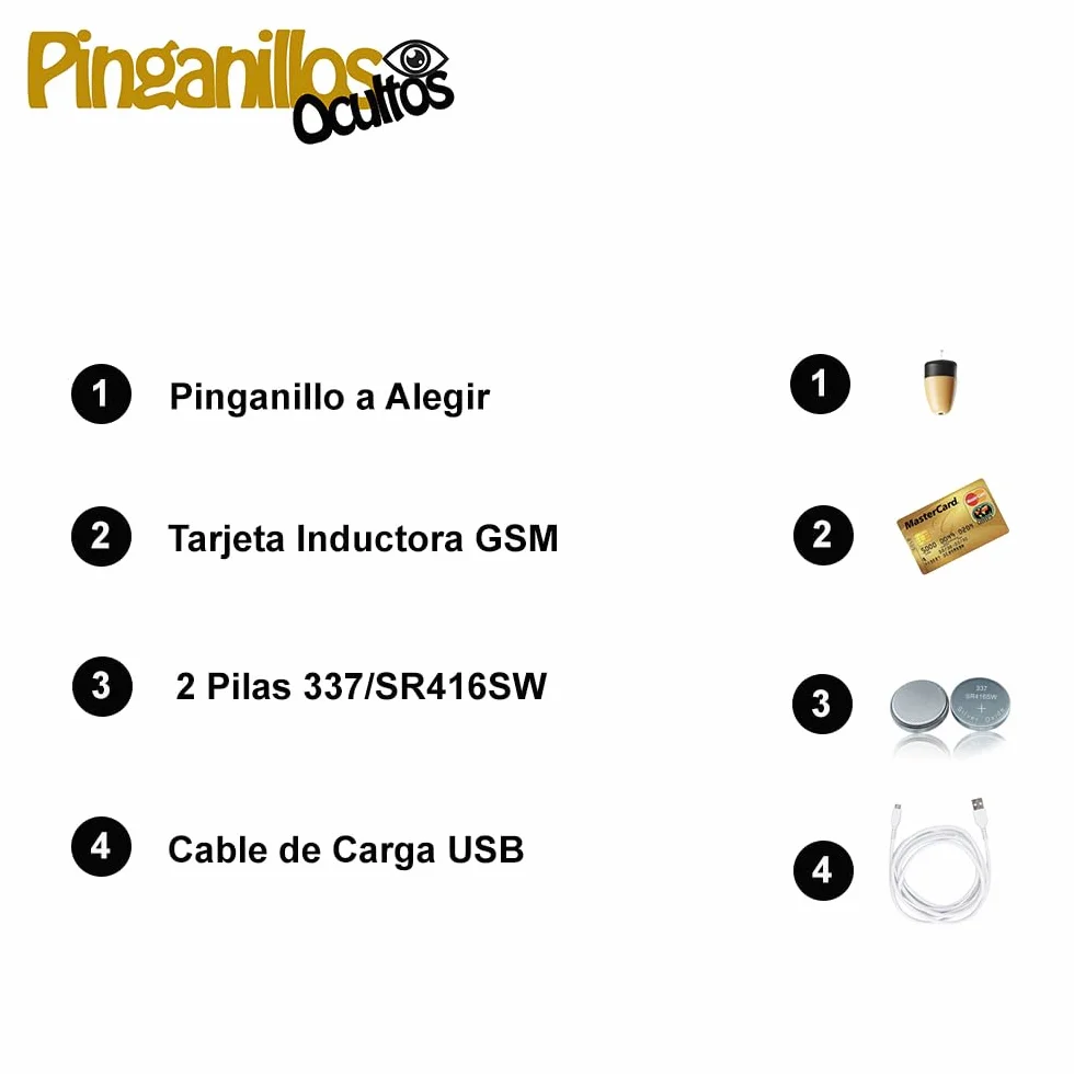 Pinganillo Examenes Tarjeta Credito SIM - Auricular Espia Invisible Inalambrico Copiar Examen. (MicroMini)