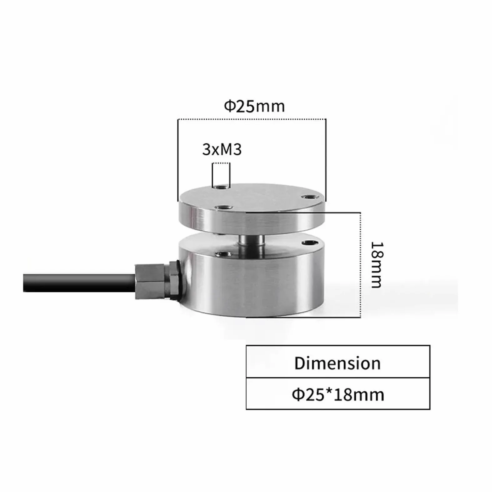 Mini transductor de fuerza de tensión y compresión, célula de carga en línea de 25mm, 20KG-10T IP65, for medición de fuerza de impacto Prueba de esfuerzo de tracción(30KG)
