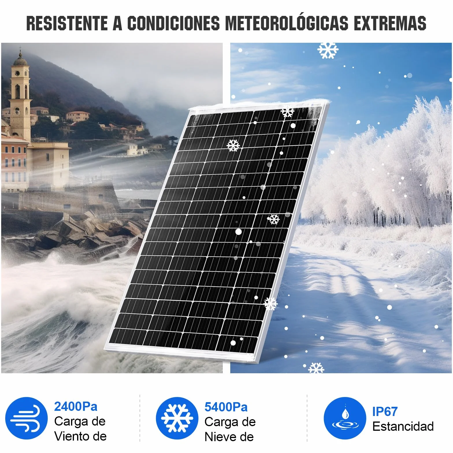 ECO-WORTHY Lifepo4 100AH bluetooth sistema completo fuera de la red con kit 170W: placa solar 170W, bateria lifepo4 100AH bluetooth, PWM 30A, inversor onda pura 600W para autocaravanas, barcos